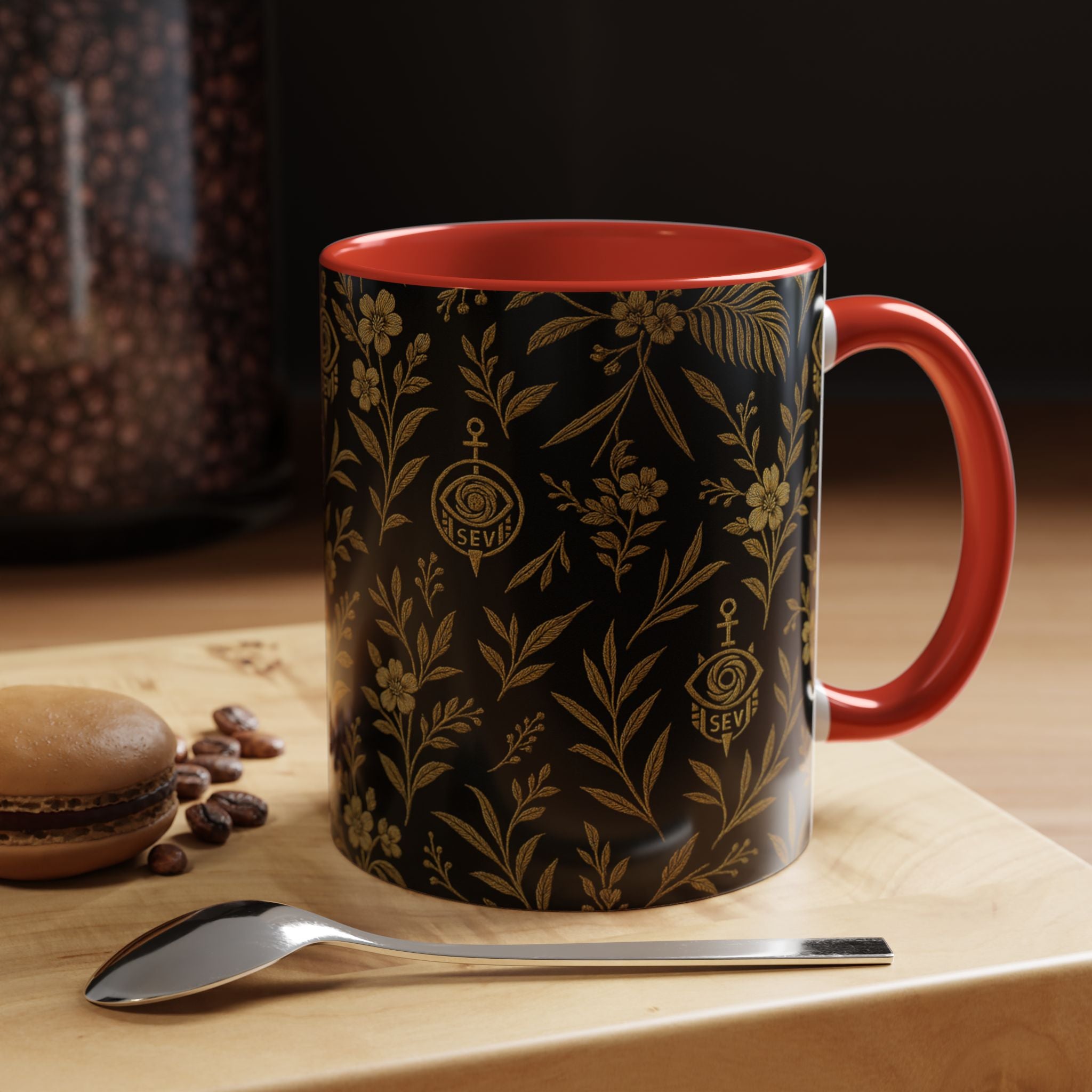 SEV ACCENT COFFEE MUG — TRUE NOIR RICH GOLD BOTANICAL — alternate view 29 of 68