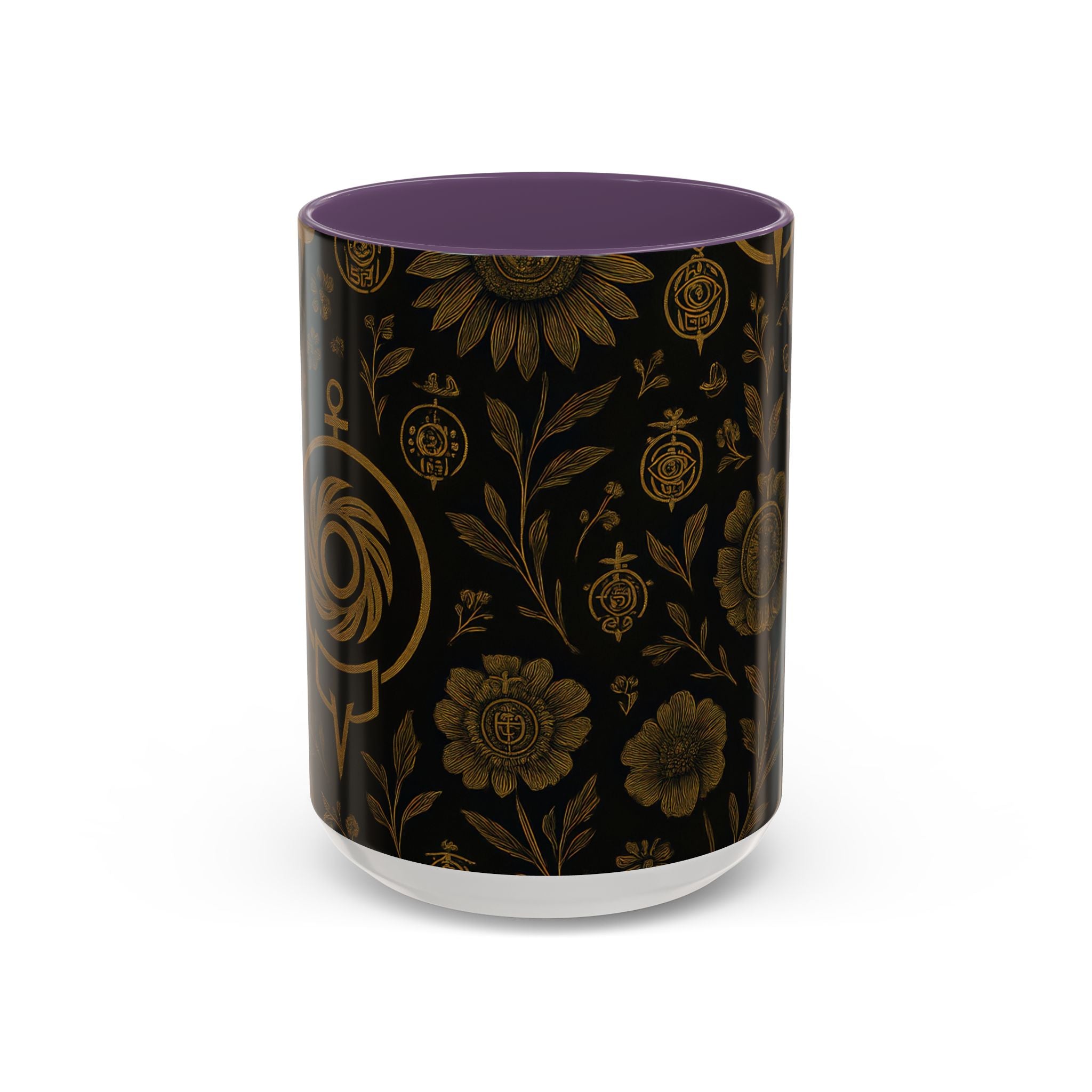 SEV ACCENT COFFEE MUG — NOIR GRAPHITE DEEP ANTIQUE GOLD FLORAL — alternate view 18 of 68