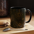 SEV ACCENT COFFEE MUG — DEEP OLIVE GOLD BOTANICAL — alternate view 1 of 68
