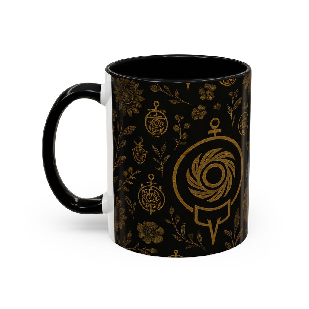 SEV ACCENT COFFEE MUG — NOIR GRAPHITE DEEP ANTIQUE GOLD FLORAL — alternate view 20 of 68