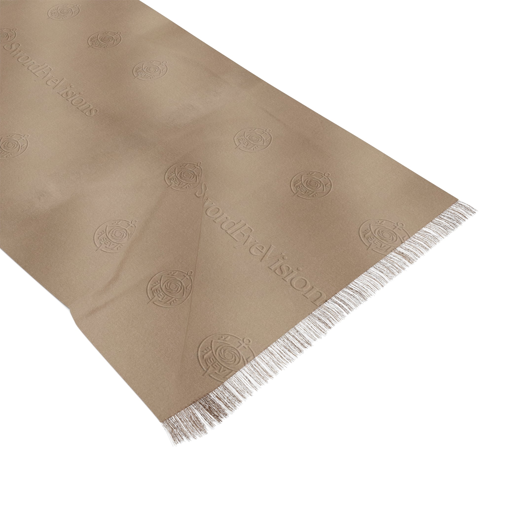 Refined Taupe Neutral Scarf — SEV Raised Relief Pattern — alternate view 3 of 6