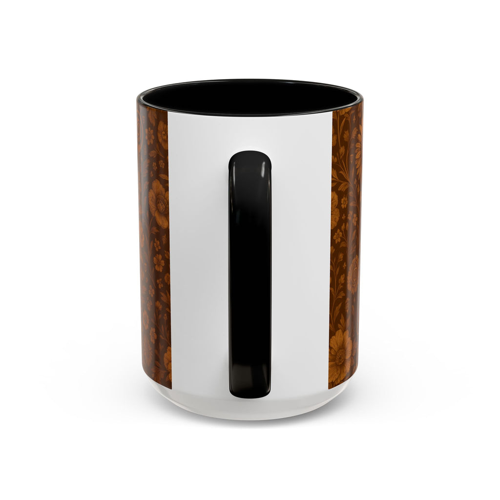 SEV ACCENT COFFEE MUG — BURNT SIENNA OCHRE FLORAL — alternate view 31 of 68