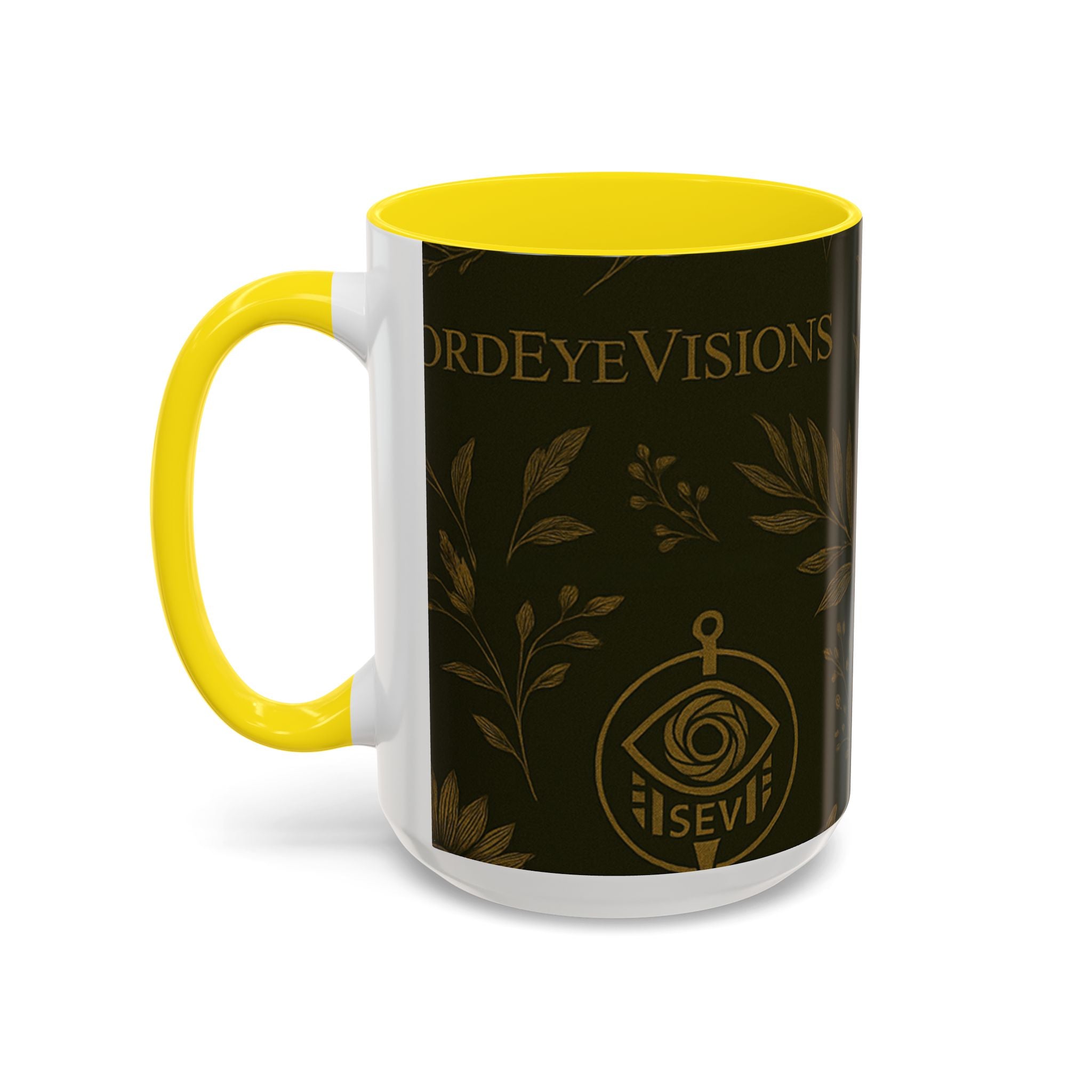 SEV ACCENT COFFEE MUG — DEEP OLIVE GOLD BOTANICAL — alternate view 57 of 68