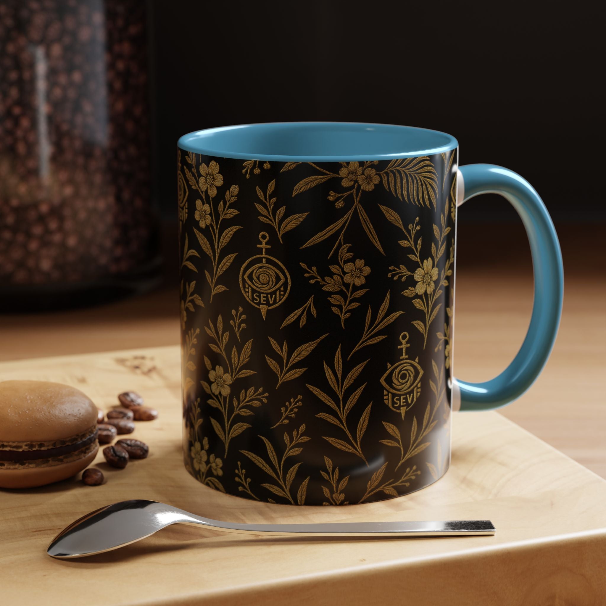 SEV ACCENT COFFEE MUG — TRUE NOIR RICH GOLD BOTANICAL — alternate view 44 of 68