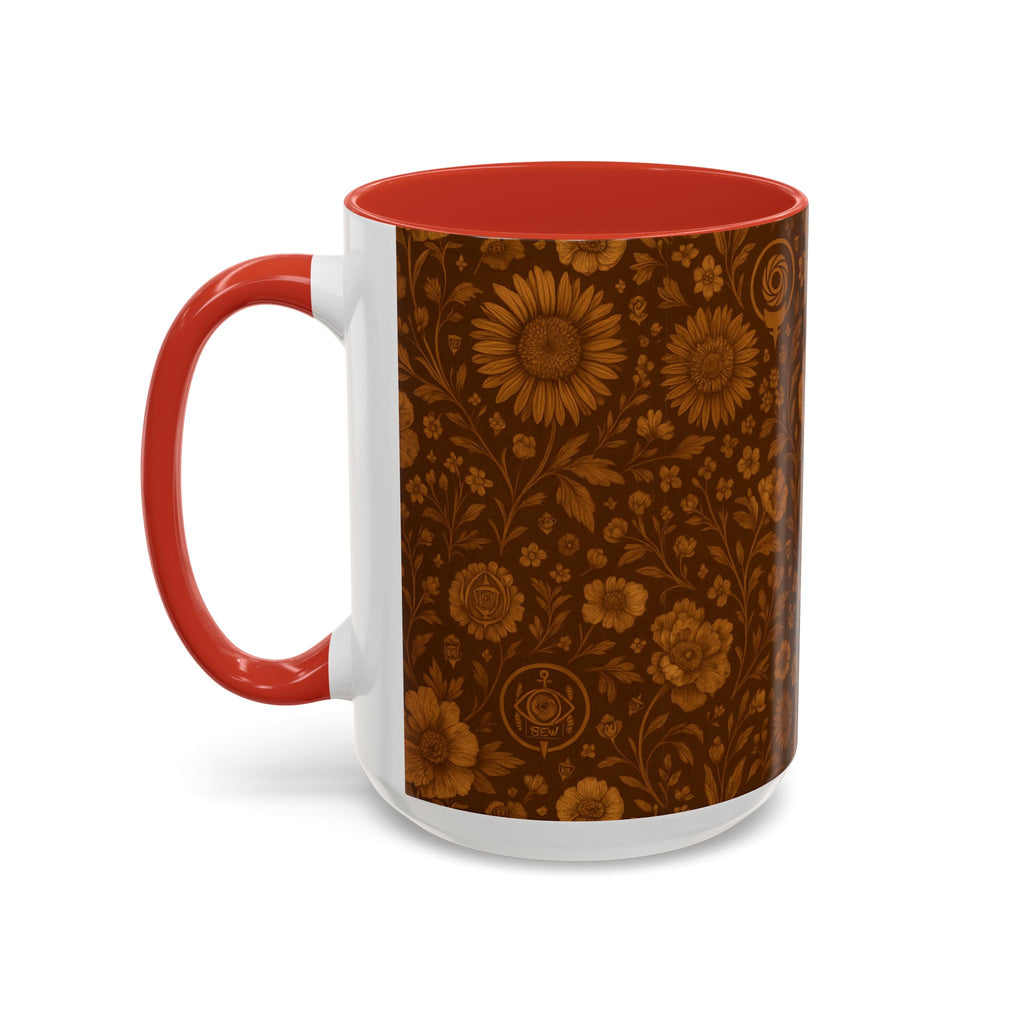 SEV ACCENT COFFEE MUG — BURNT SIENNA OCHRE FLORAL — alternate view 39 of 68
