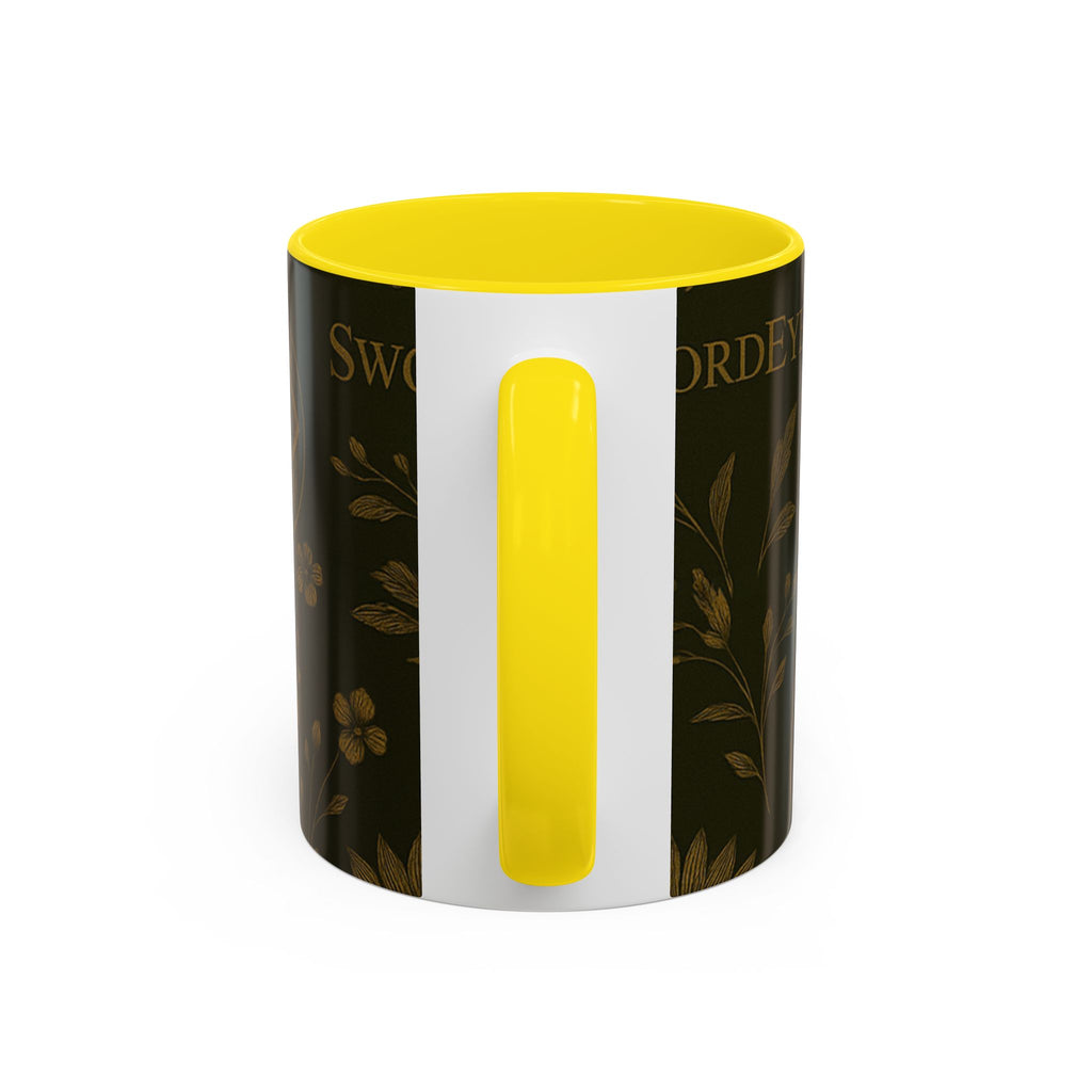 SEV ACCENT COFFEE MUG — DEEP OLIVE GOLD BOTANICAL — alternate view 52 of 68