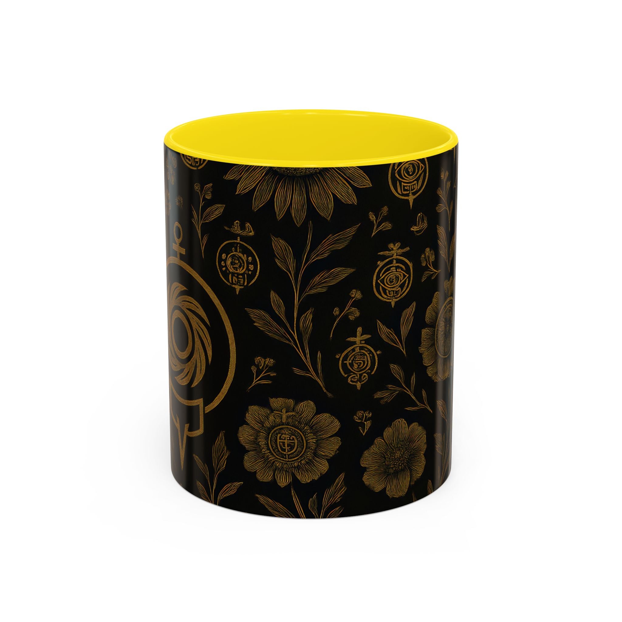 SEV ACCENT COFFEE MUG — NOIR GRAPHITE DEEP ANTIQUE GOLD FLORAL — alternate view 13 of 68
