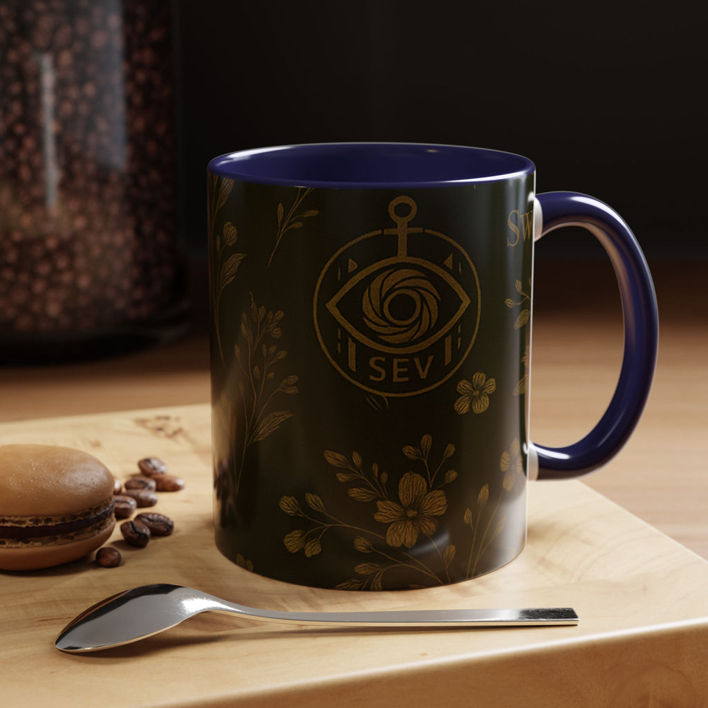 SEV ACCENT COFFEE MUG — DEEP OLIVE GOLD BOTANICAL — alternate view 23 of 68