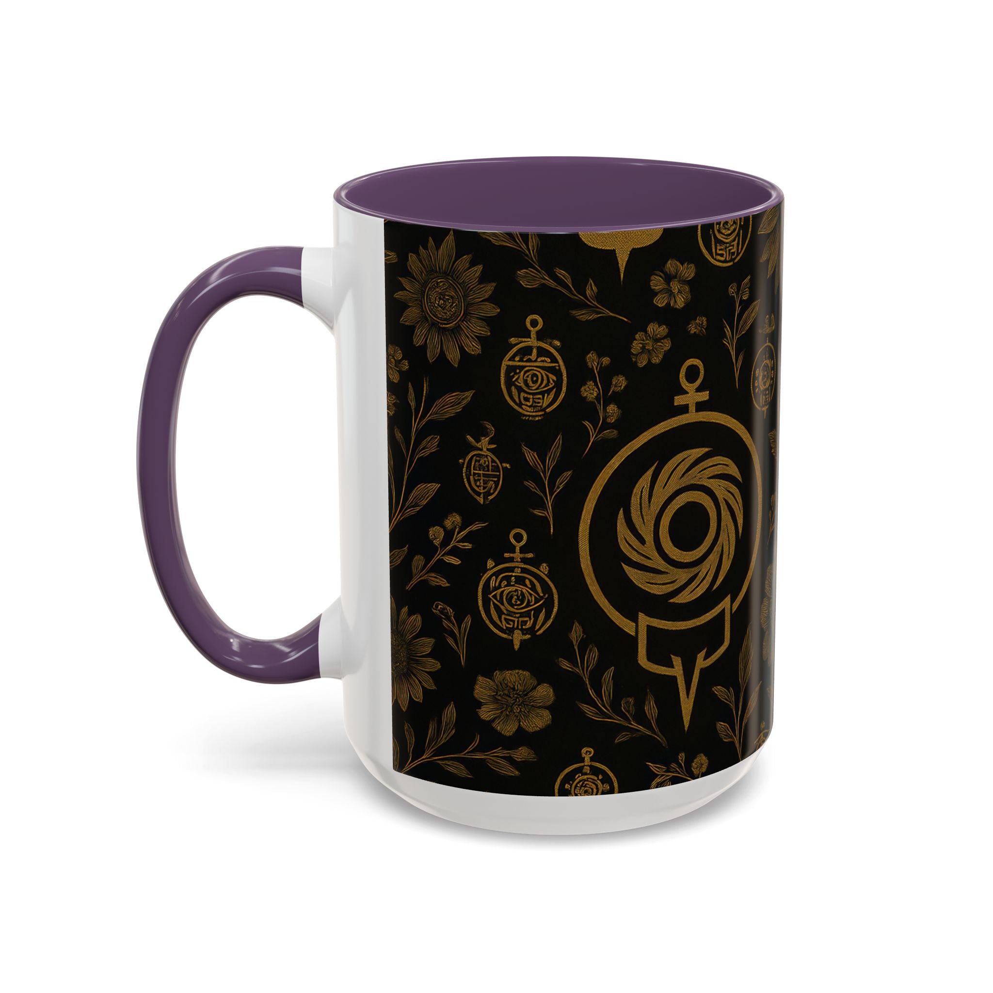 SEV ACCENT COFFEE MUG — NOIR GRAPHITE DEEP ANTIQUE GOLD FLORAL — alternate view 66 of 68