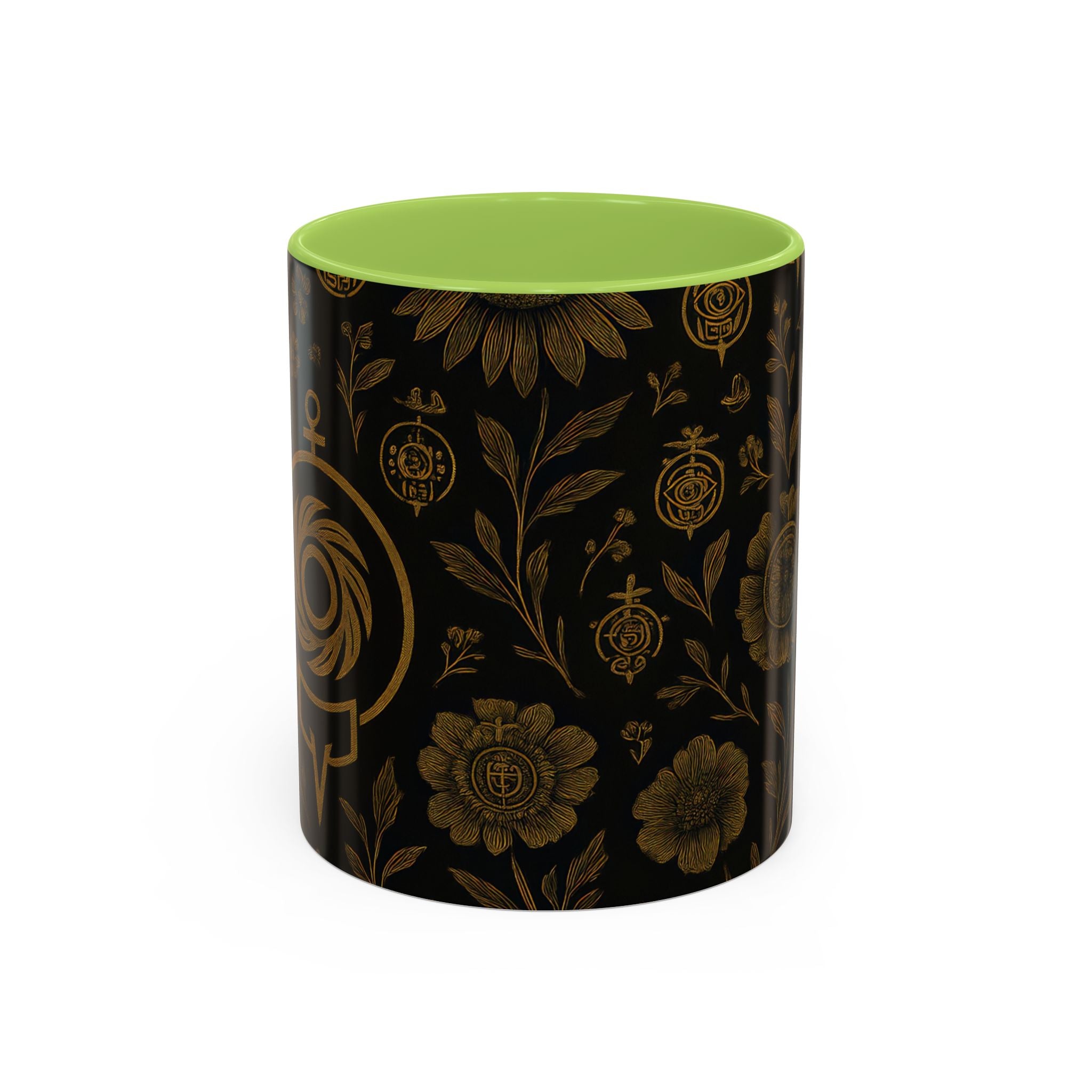 SEV ACCENT COFFEE MUG — NOIR GRAPHITE DEEP ANTIQUE GOLD FLORAL — alternate view 16 of 68