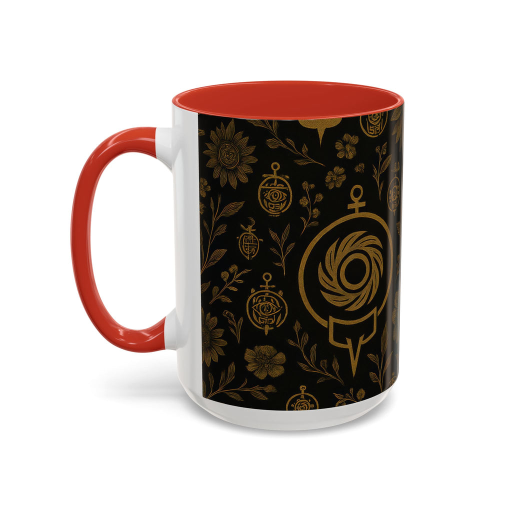 SEV ACCENT COFFEE MUG — NOIR GRAPHITE DEEP ANTIQUE GOLD FLORAL — alternate view 39 of 68