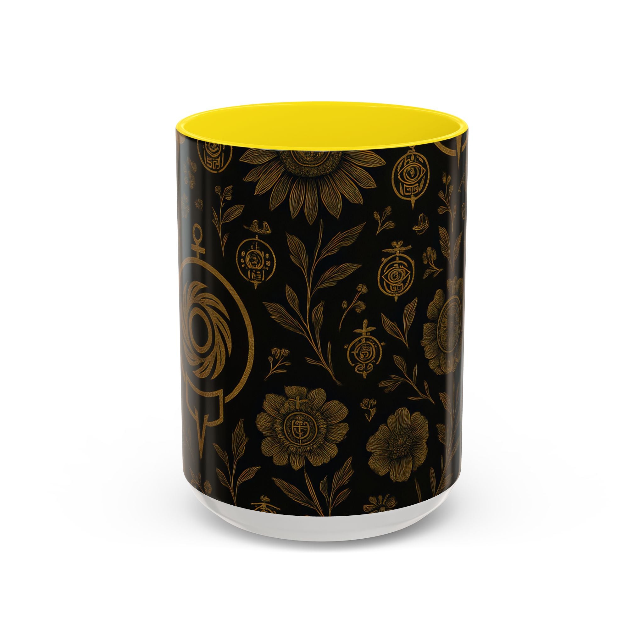 SEV ACCENT COFFEE MUG — NOIR GRAPHITE DEEP ANTIQUE GOLD FLORAL — alternate view 15 of 68