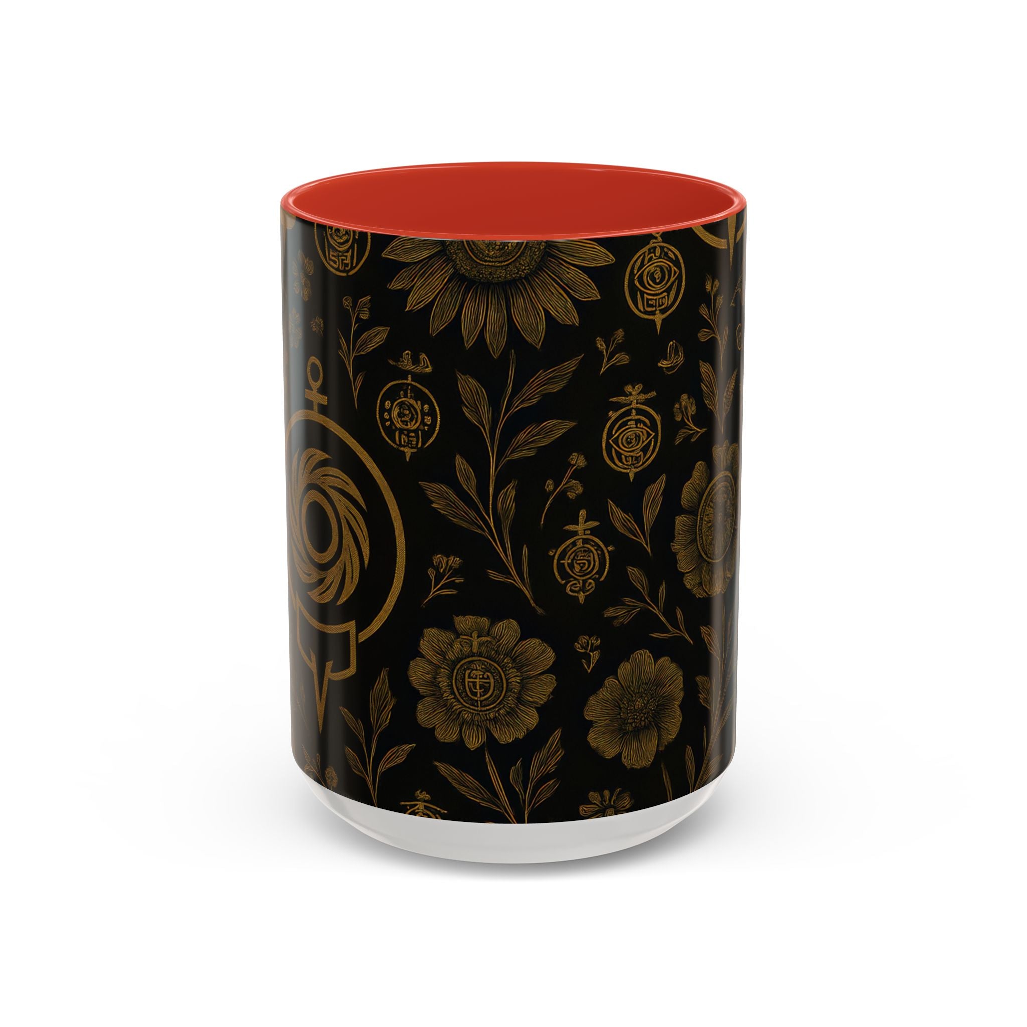 SEV ACCENT COFFEE MUG — NOIR GRAPHITE DEEP ANTIQUE GOLD FLORAL — alternate view 9 of 68