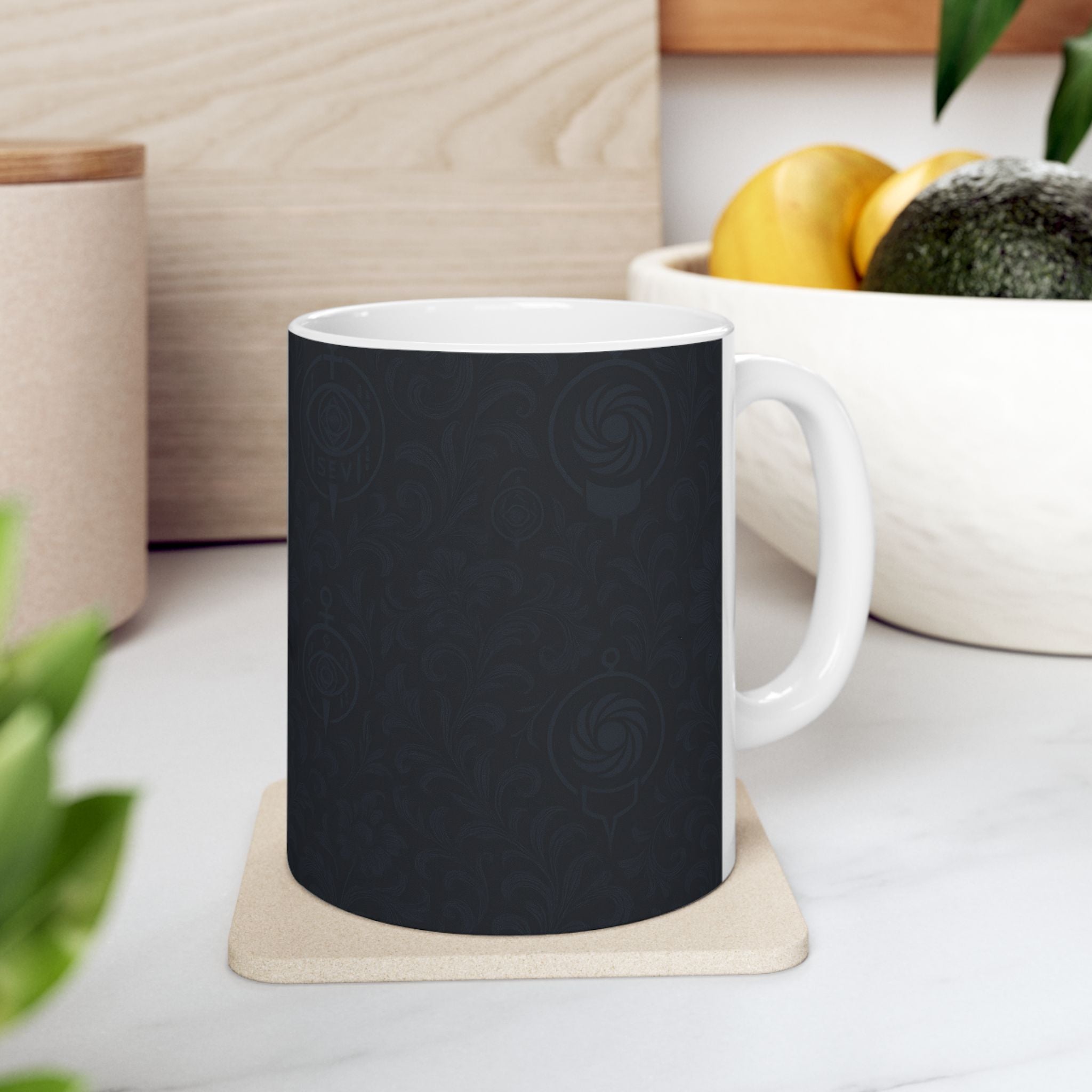 SEV CERAMIC MUG — MIDNIGHT NAVY FLORAL — alternate view 2 of 7