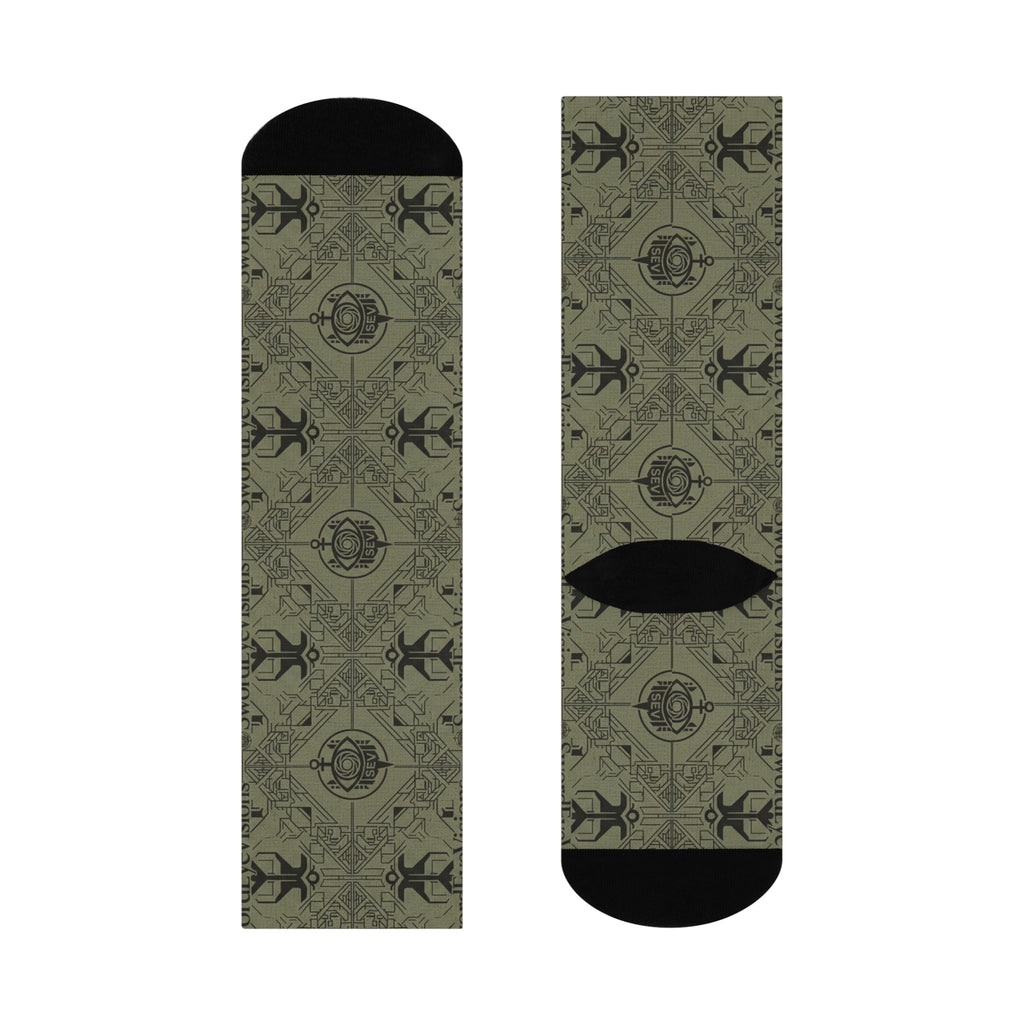 Utility Olive Noir Socks — SEV Overlaid Interlock — alternate view 4 of 4