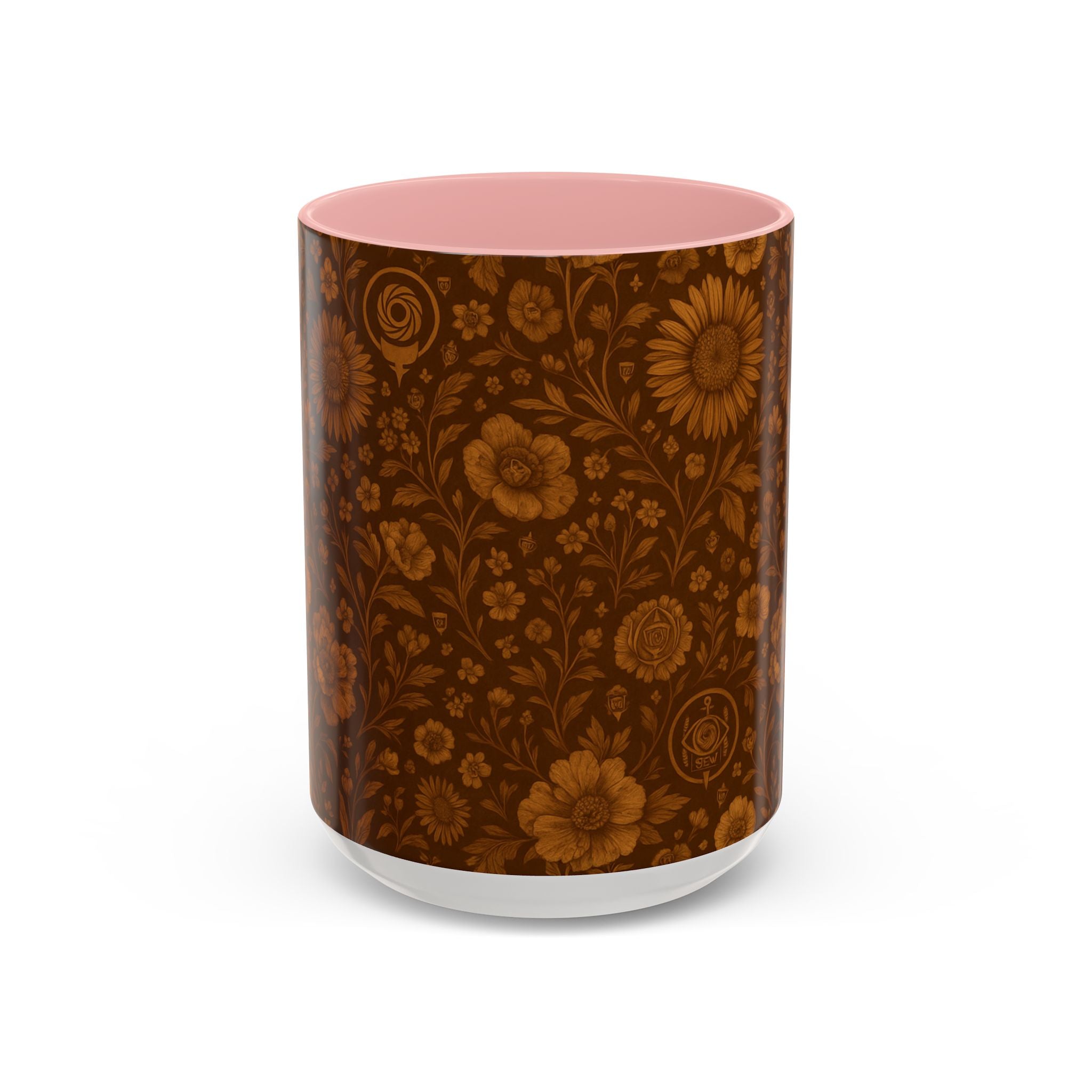 SEV ACCENT COFFEE MUG — BURNT SIENNA OCHRE FLORAL — alternate view 8 of 68