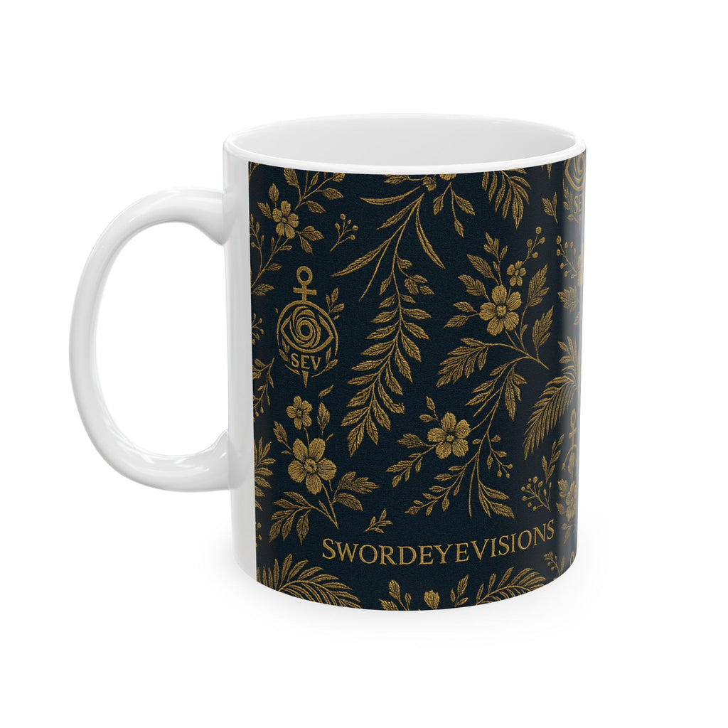 SEV CERAMIC MUG — DEEP NAVY GOLD BOTANICAL — alternate view 5 of 7