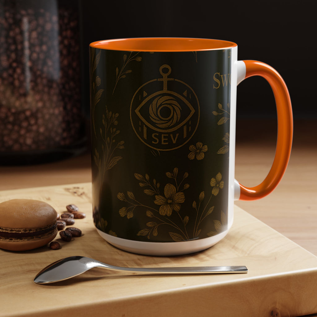 SEV ACCENT COFFEE MUG — DEEP OLIVE GOLD BOTANICAL — alternate view 56 of 68