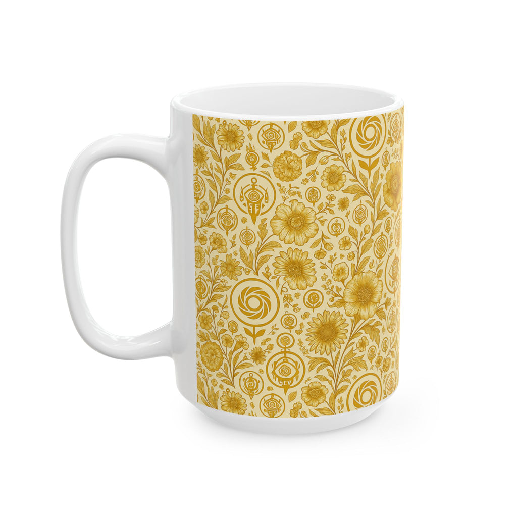 SEV CERAMIC MUG — GOLDCREAM FLORAL (LARGE SCALE) — alternate view 7 of 7