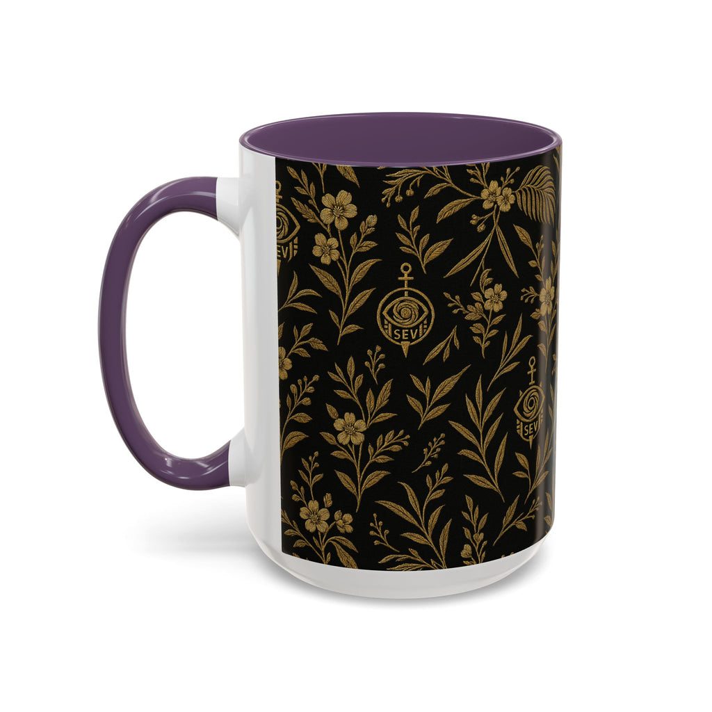 SEV ACCENT COFFEE MUG — TRUE NOIR RICH GOLD BOTANICAL — alternate view 66 of 68