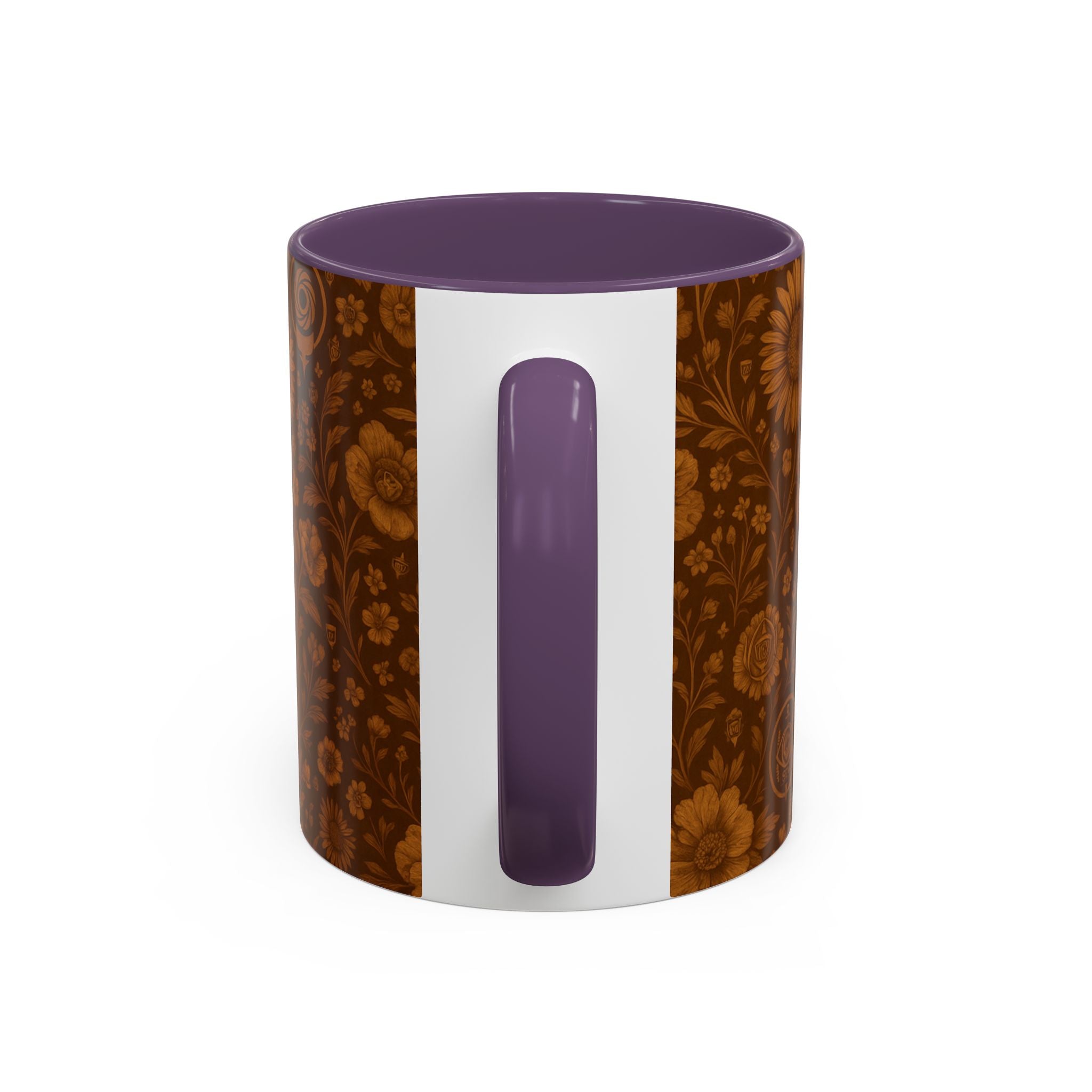 SEV ACCENT COFFEE MUG — BURNT SIENNA OCHRE FLORAL — alternate view 64 of 68