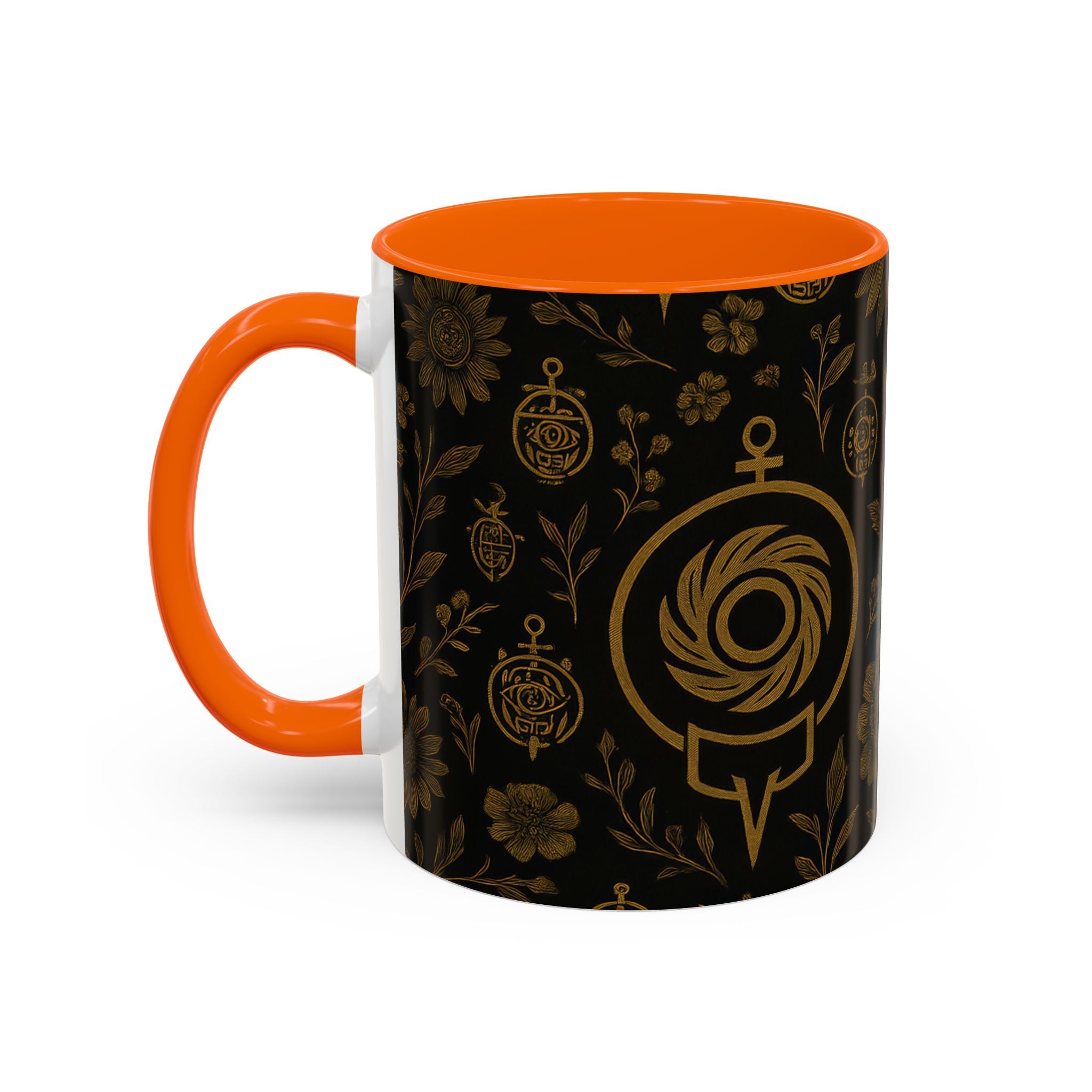 SEV ACCENT COFFEE MUG — NOIR GRAPHITE DEEP ANTIQUE GOLD FLORAL — alternate view 48 of 68