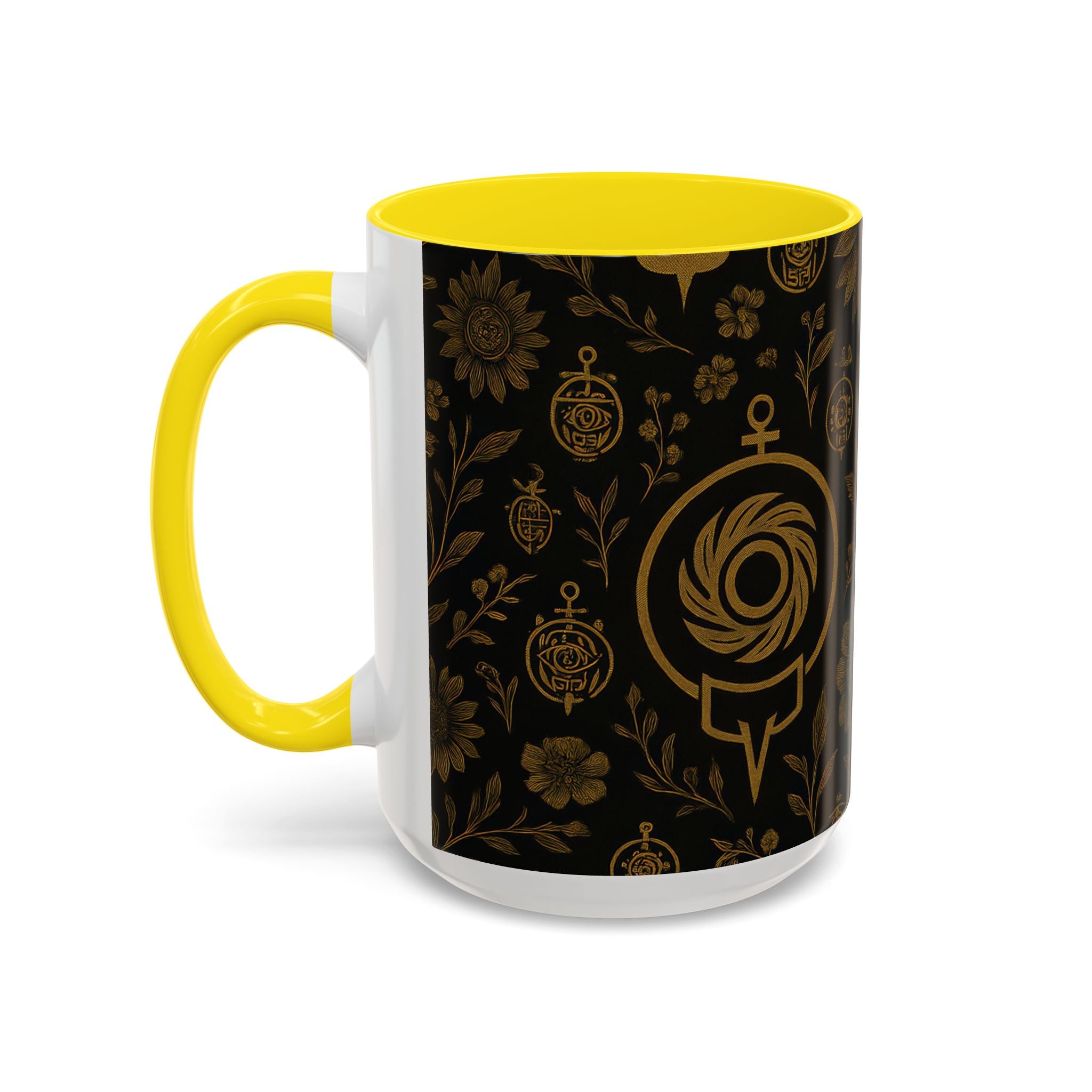 SEV ACCENT COFFEE MUG — NOIR GRAPHITE DEEP ANTIQUE GOLD FLORAL — alternate view 57 of 68