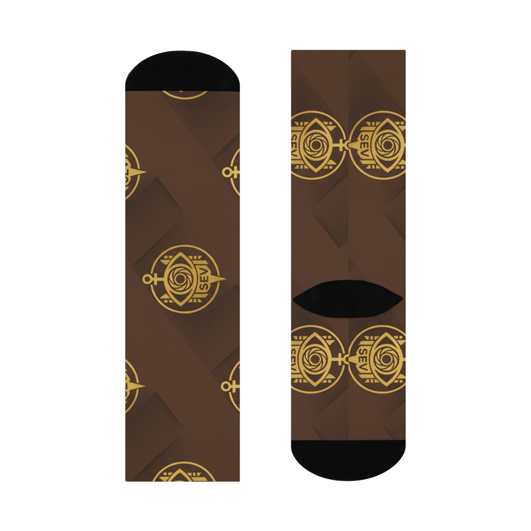 Heritage Brown Socks — SEV Chevron Monogram — alternate view 4 of 4