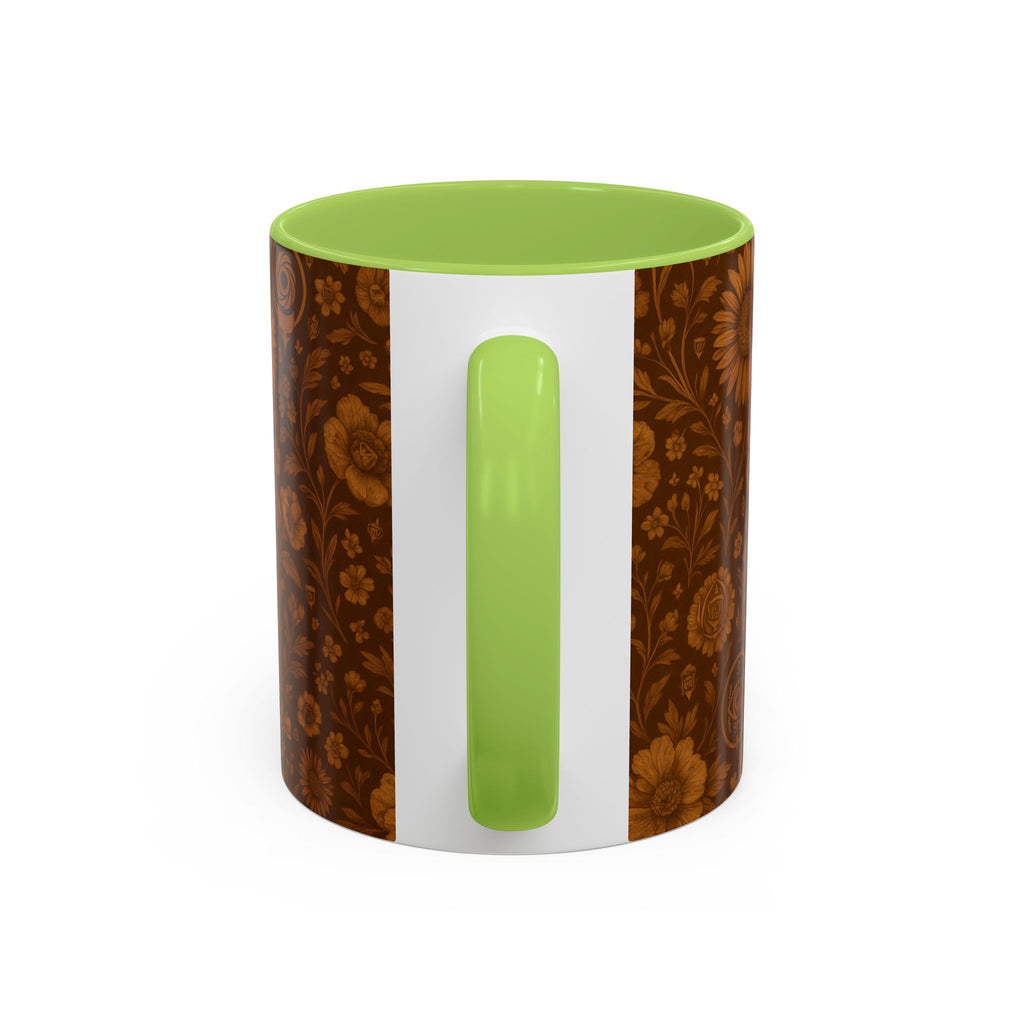 SEV ACCENT COFFEE MUG — BURNT SIENNA OCHRE FLORAL — alternate view 61 of 68
