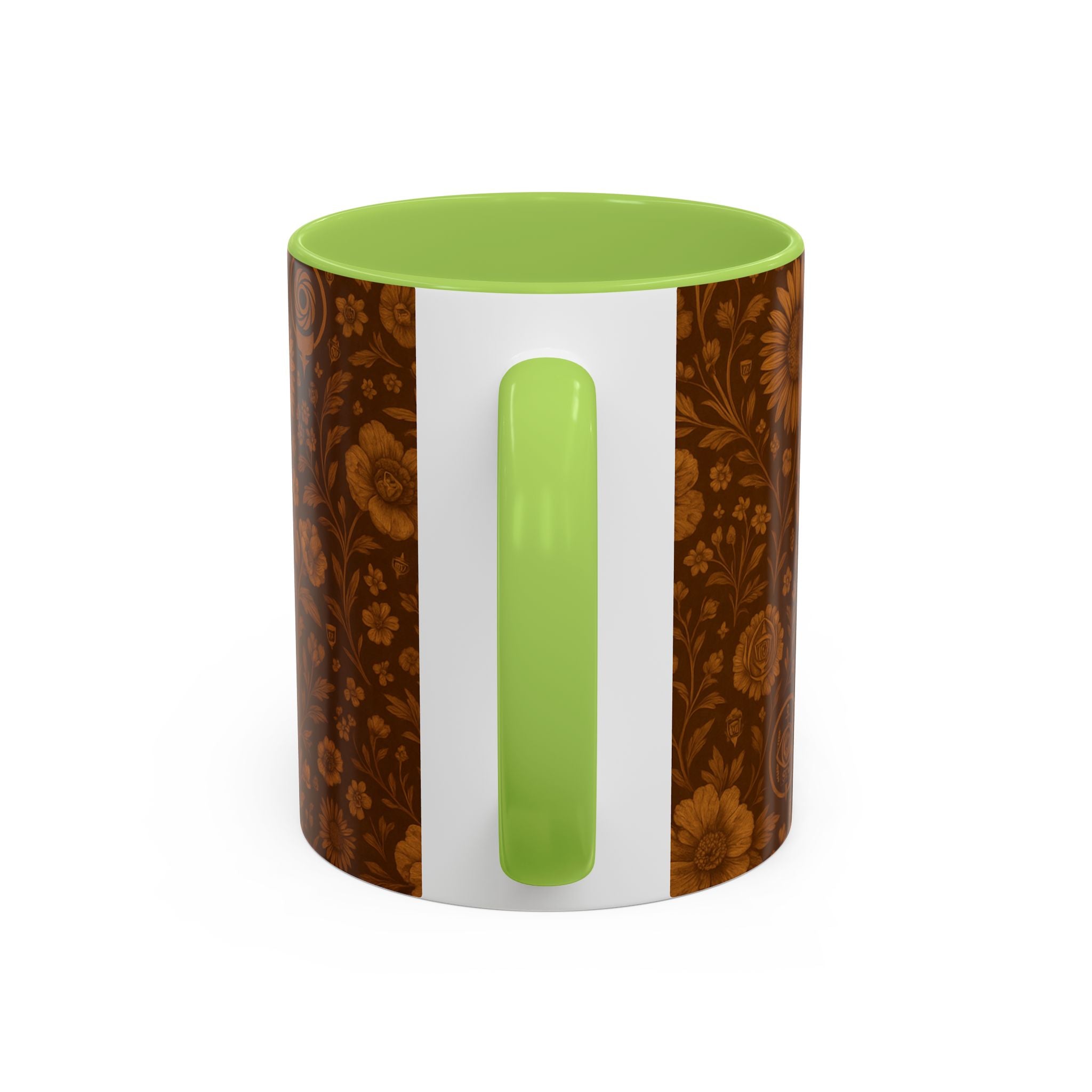 SEV ACCENT COFFEE MUG — BURNT SIENNA OCHRE FLORAL — alternate view 61 of 68