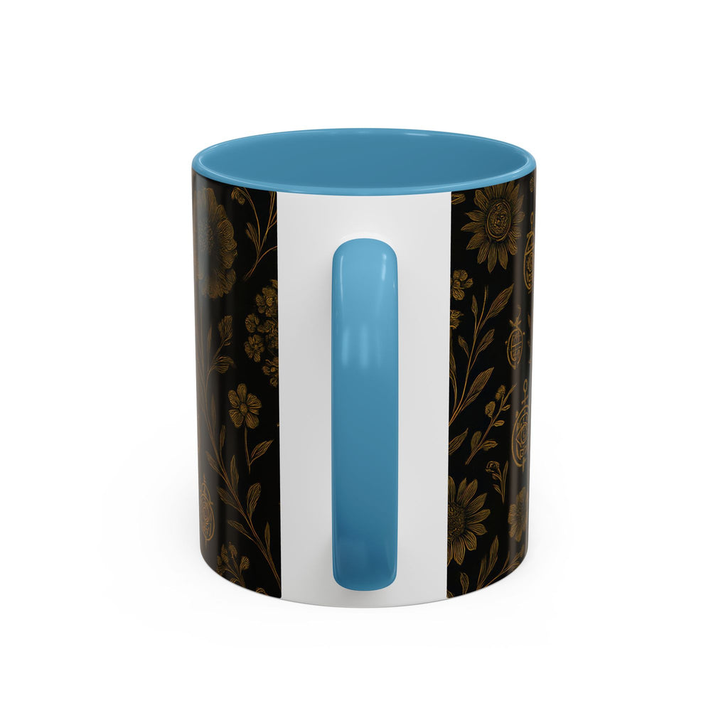 SEV ACCENT COFFEE MUG — NOIR GRAPHITE DEEP ANTIQUE GOLD FLORAL — alternate view 43 of 68