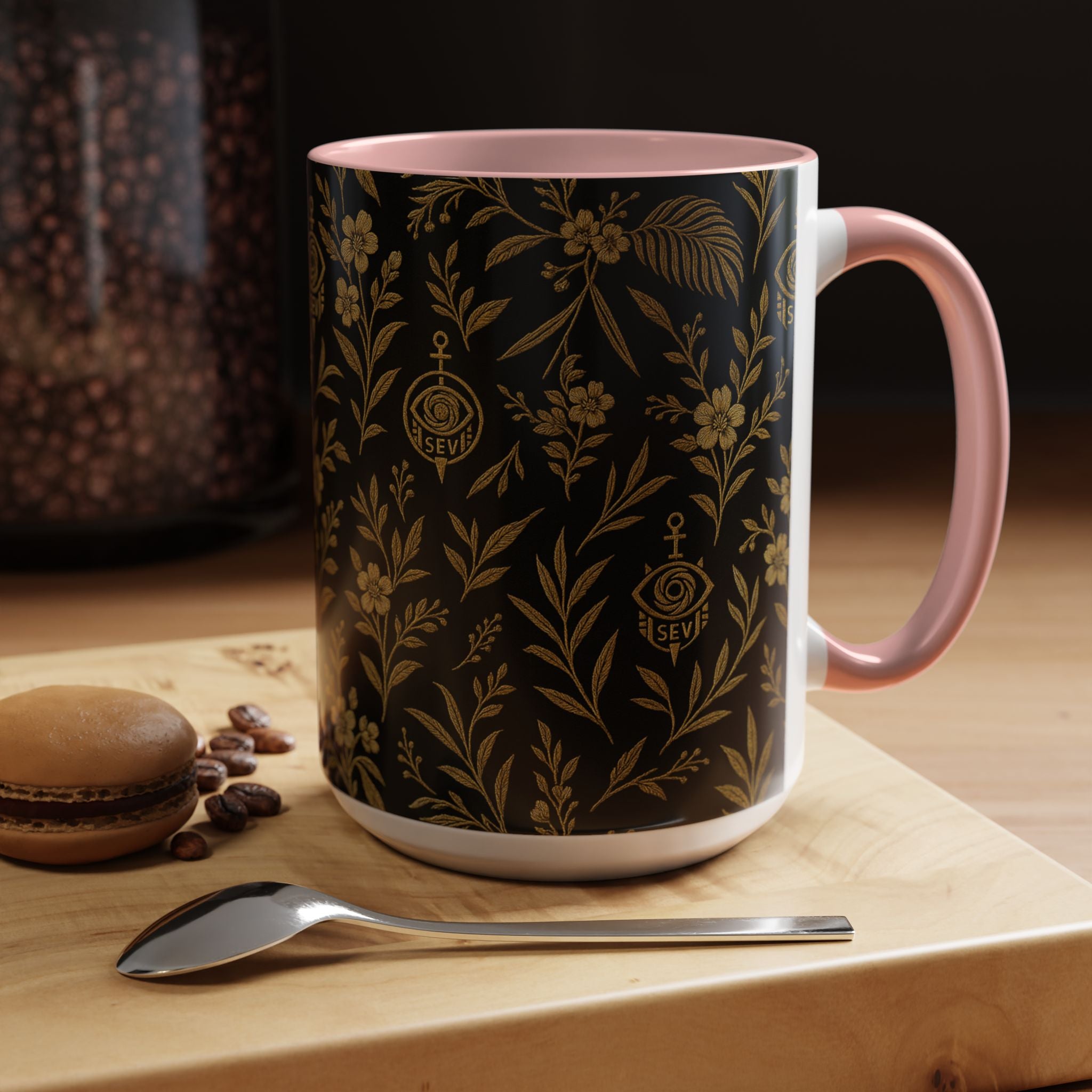 SEV ACCENT COFFEE MUG — TRUE NOIR RICH GOLD BOTANICAL — alternate view 38 of 68