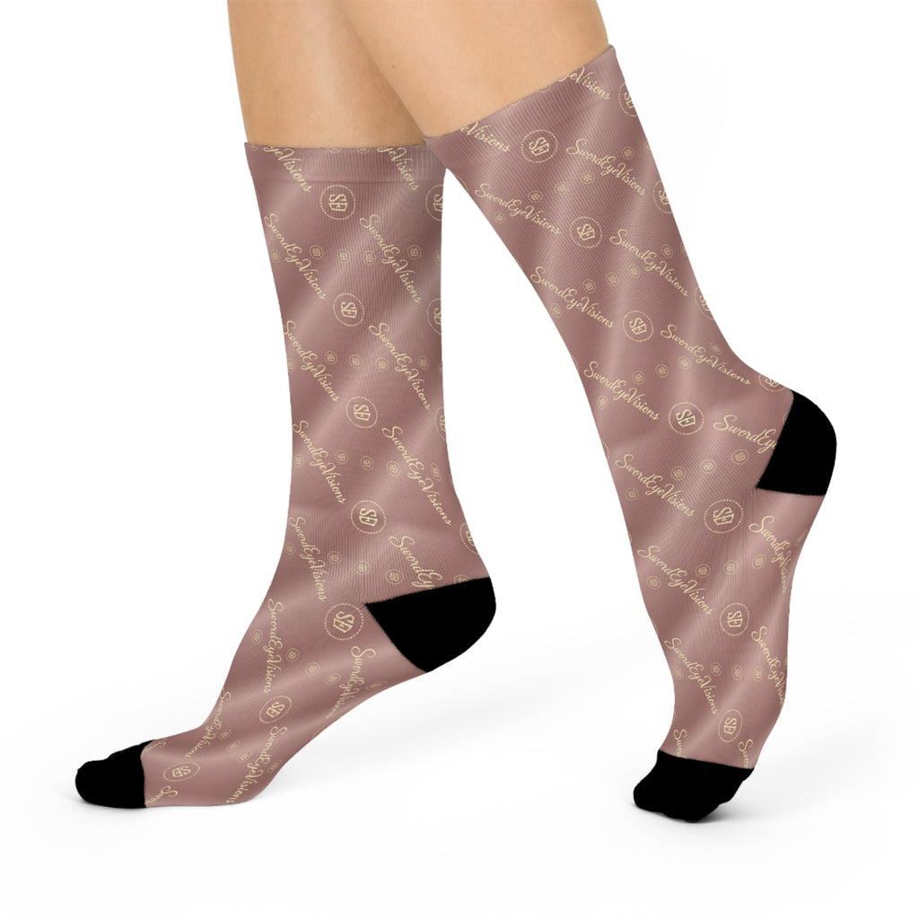 Atelier Rose Blush Socks — SEV Dot Monogram — alternate view 2 of 4