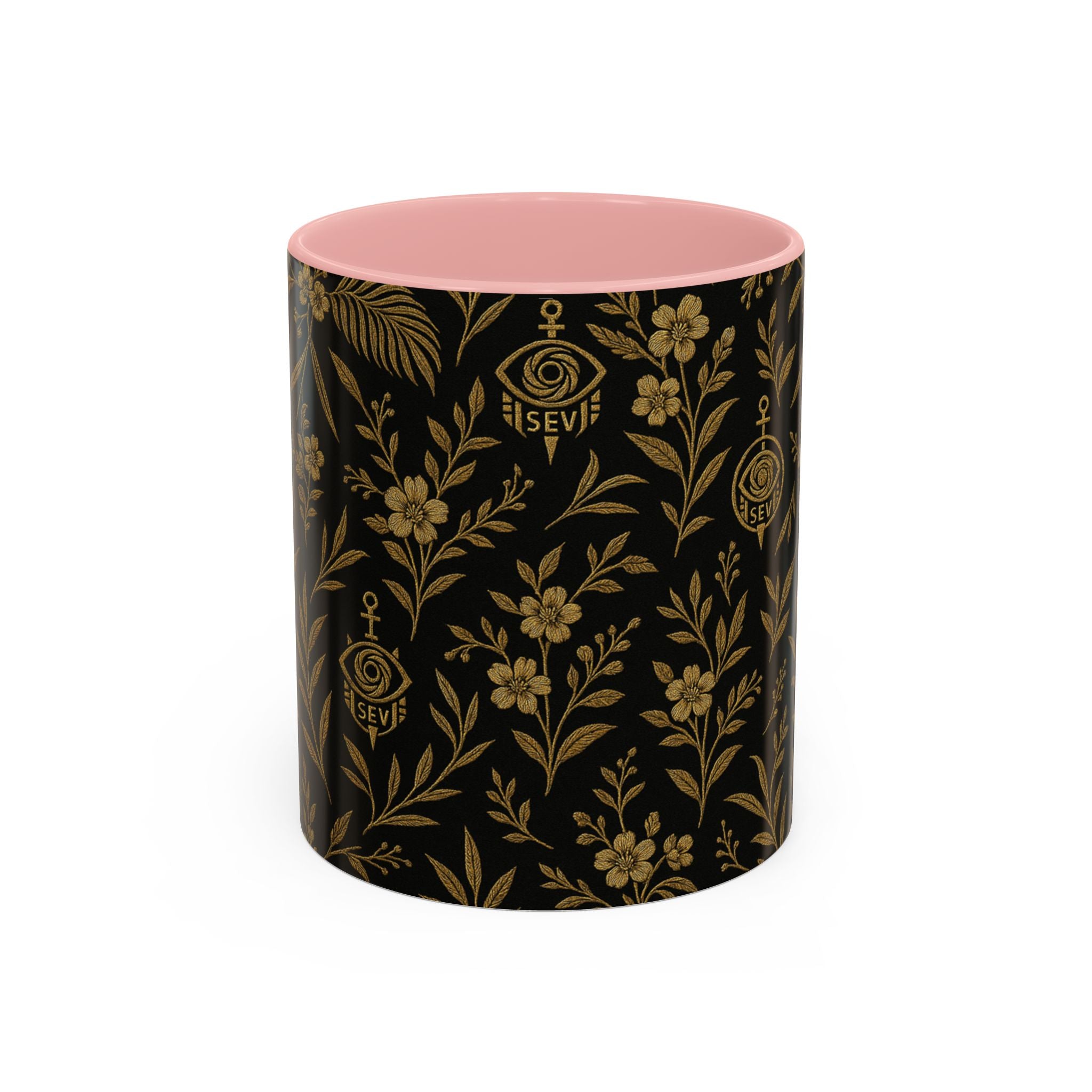SEV ACCENT COFFEE MUG — TRUE NOIR RICH GOLD BOTANICAL — alternate view 4 of 68