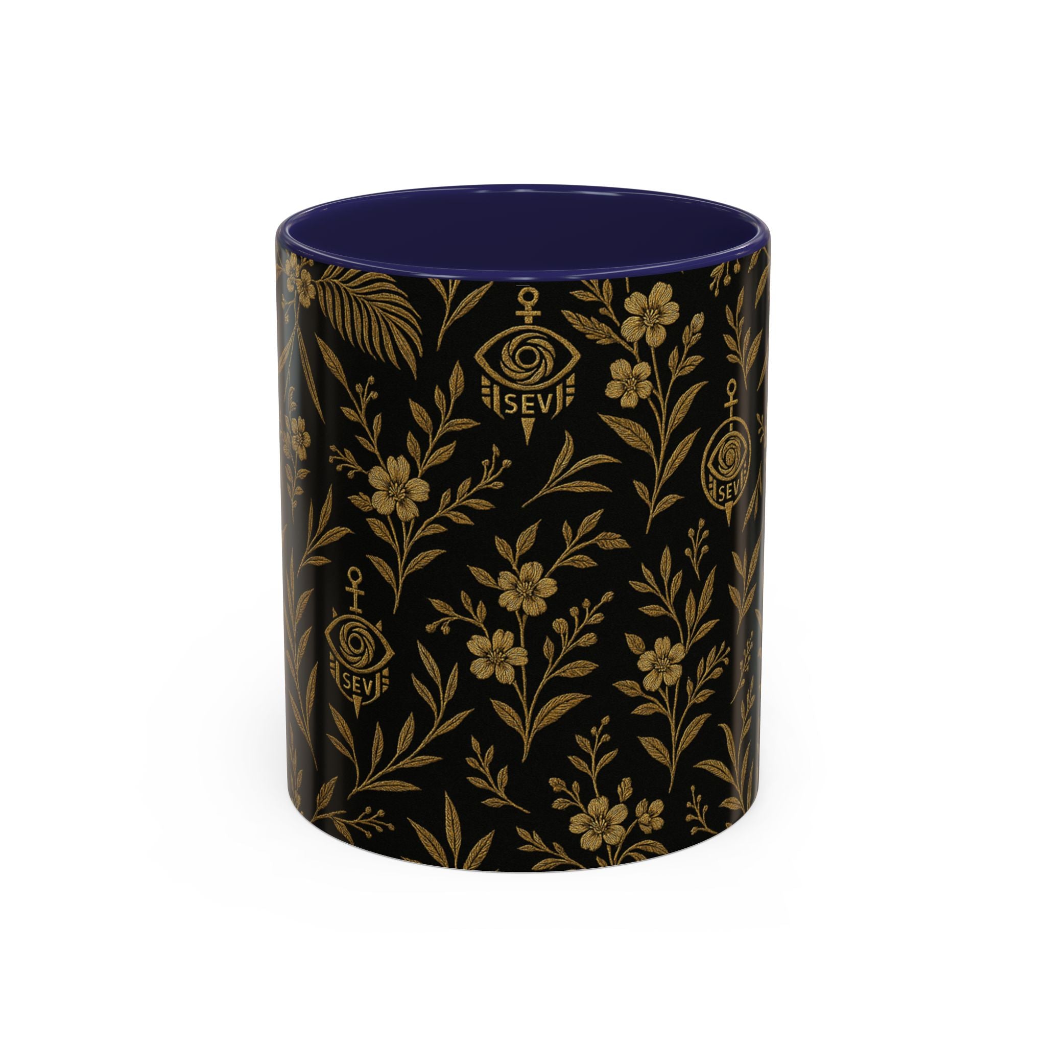SEV ACCENT COFFEE MUG — TRUE NOIR RICH GOLD BOTANICAL — alternate view 3 of 68