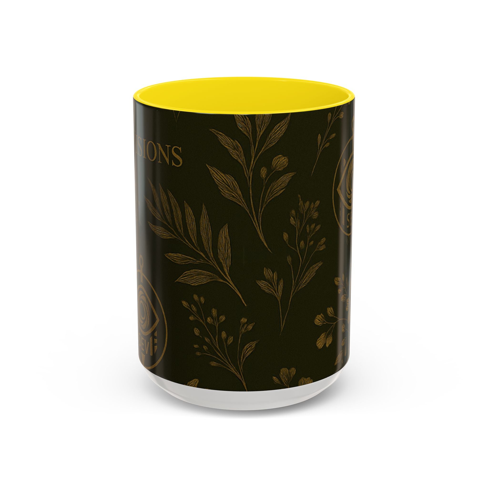 SEV ACCENT COFFEE MUG — DEEP OLIVE GOLD BOTANICAL — alternate view 14 of 68