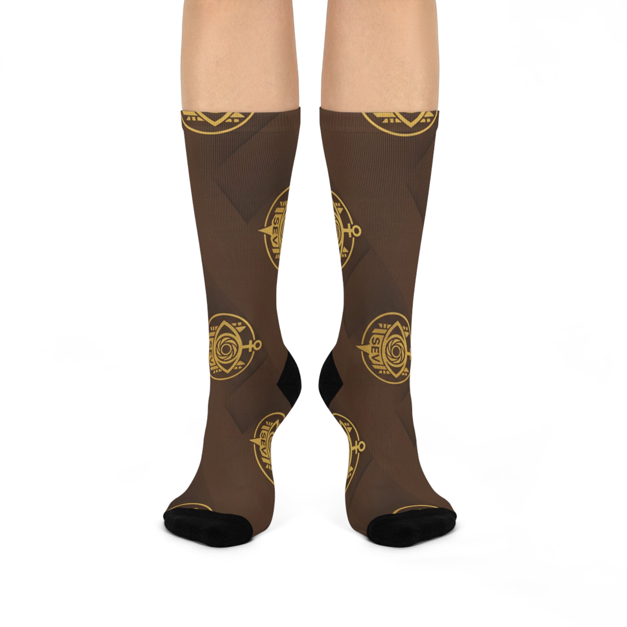 Heritage Brown Socks — SEV Chevron Monogram — alternate view 1 of 4