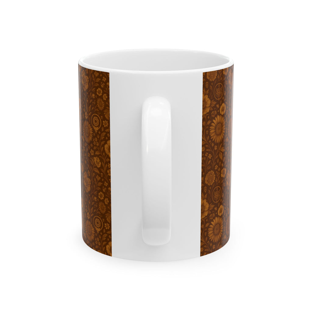 SEV CERAMIC MUG — BURNT SIENNA OCHRE FLORAL — alternate view 4 of 7