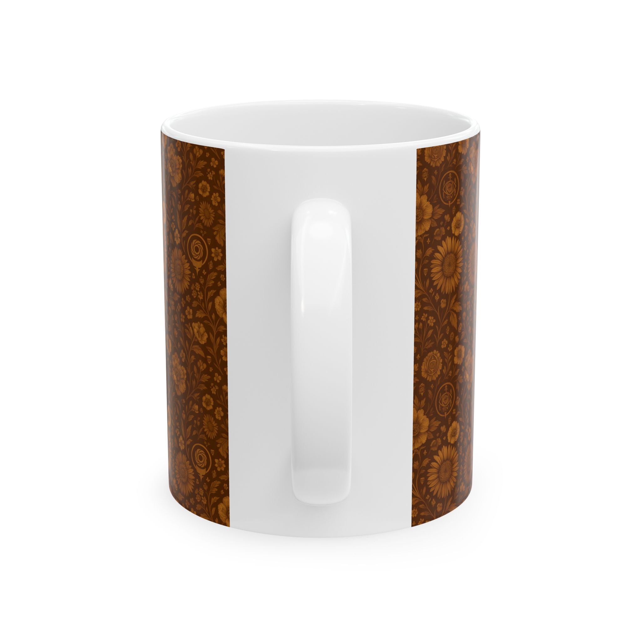 SEV CERAMIC MUG — BURNT SIENNA OCHRE FLORAL — alternate view 4 of 7