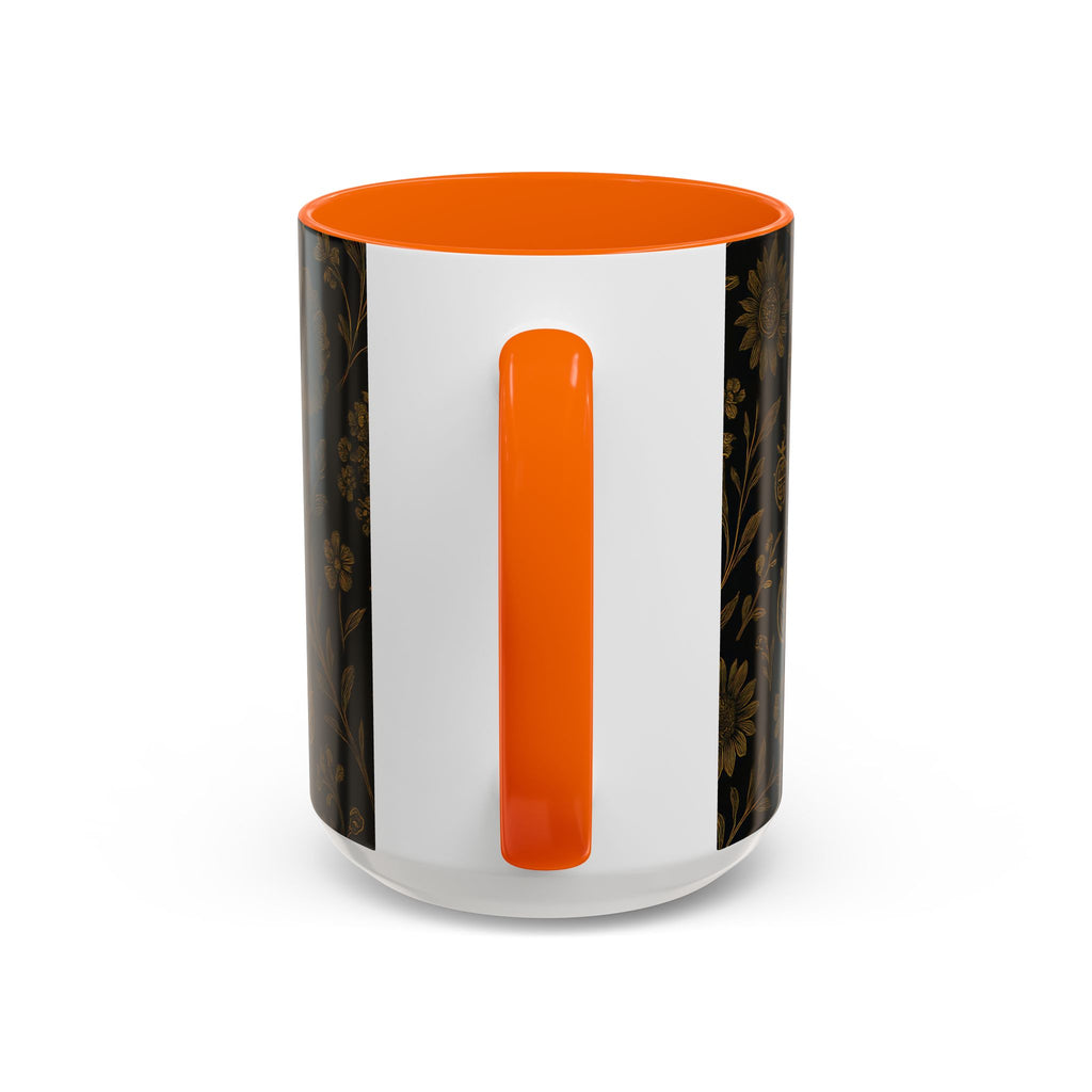 SEV ACCENT COFFEE MUG — NOIR GRAPHITE DEEP ANTIQUE GOLD FLORAL — alternate view 55 of 68
