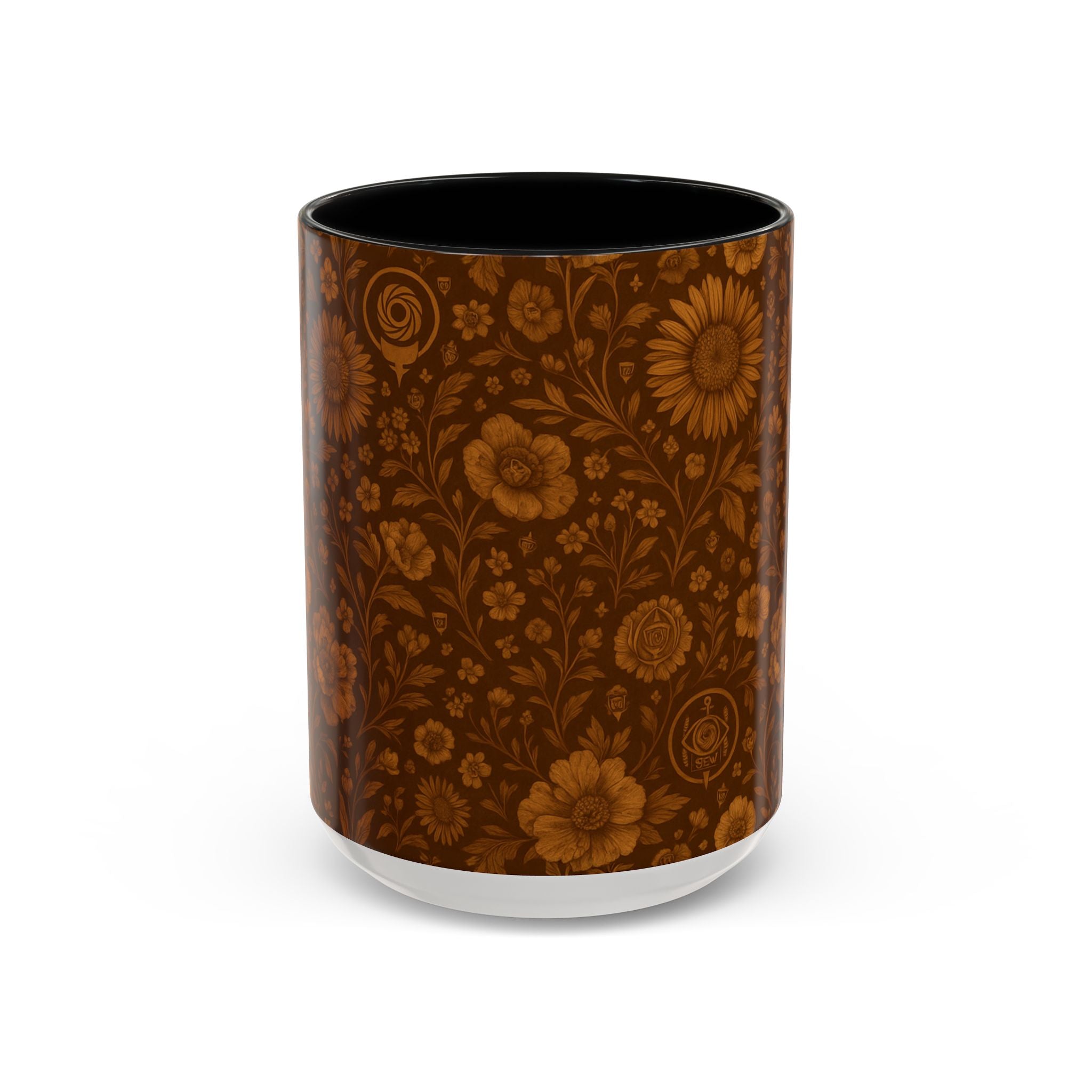 SEV ACCENT COFFEE MUG — BURNT SIENNA OCHRE FLORAL — alternate view 6 of 68