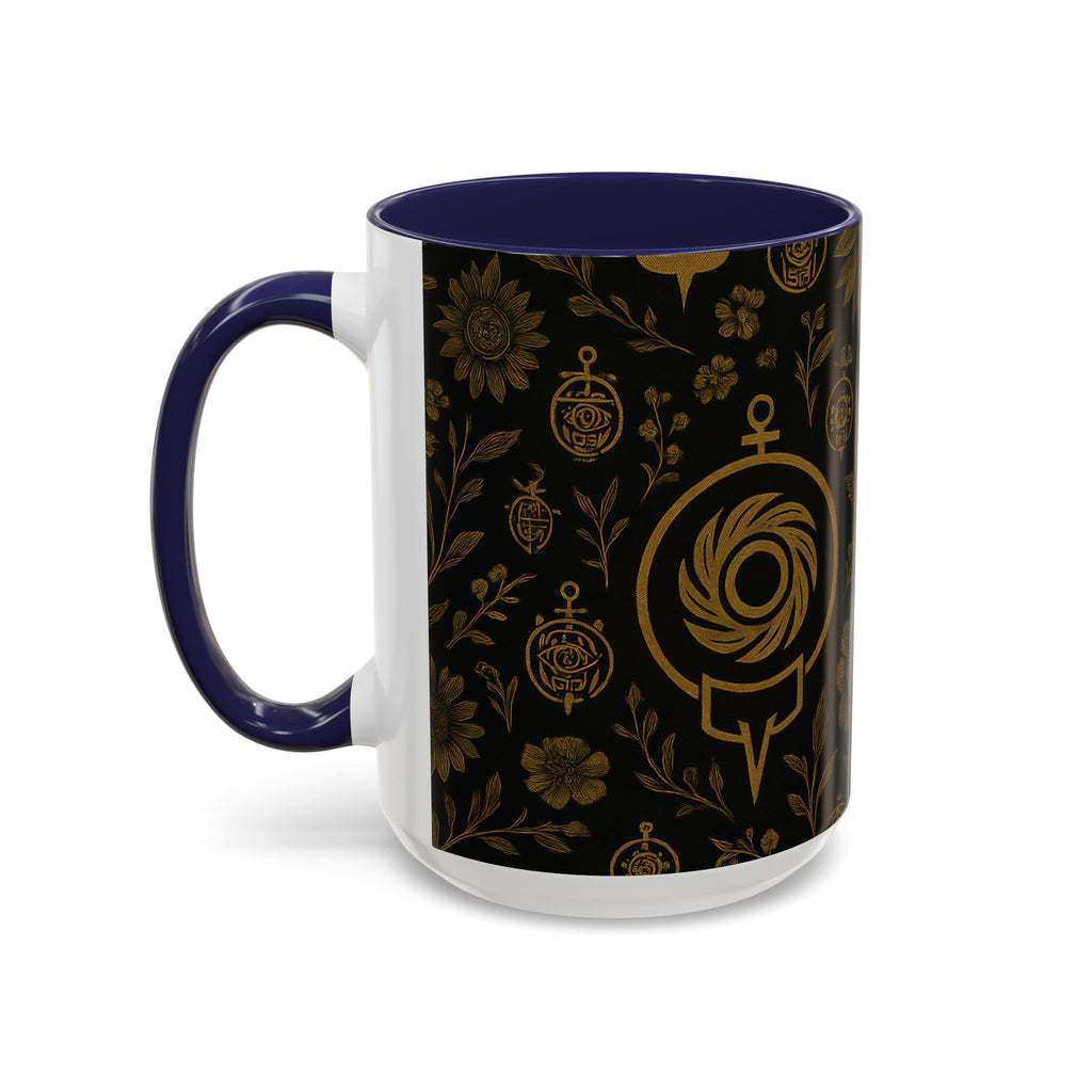 SEV ACCENT COFFEE MUG — NOIR GRAPHITE DEEP ANTIQUE GOLD FLORAL — alternate view 33 of 68