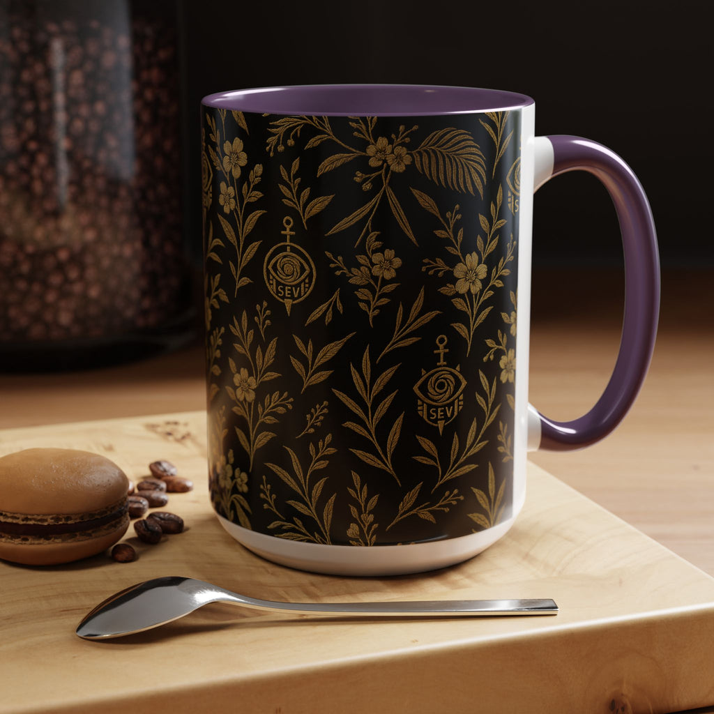 SEV ACCENT COFFEE MUG — TRUE NOIR RICH GOLD BOTANICAL — alternate view 68 of 68