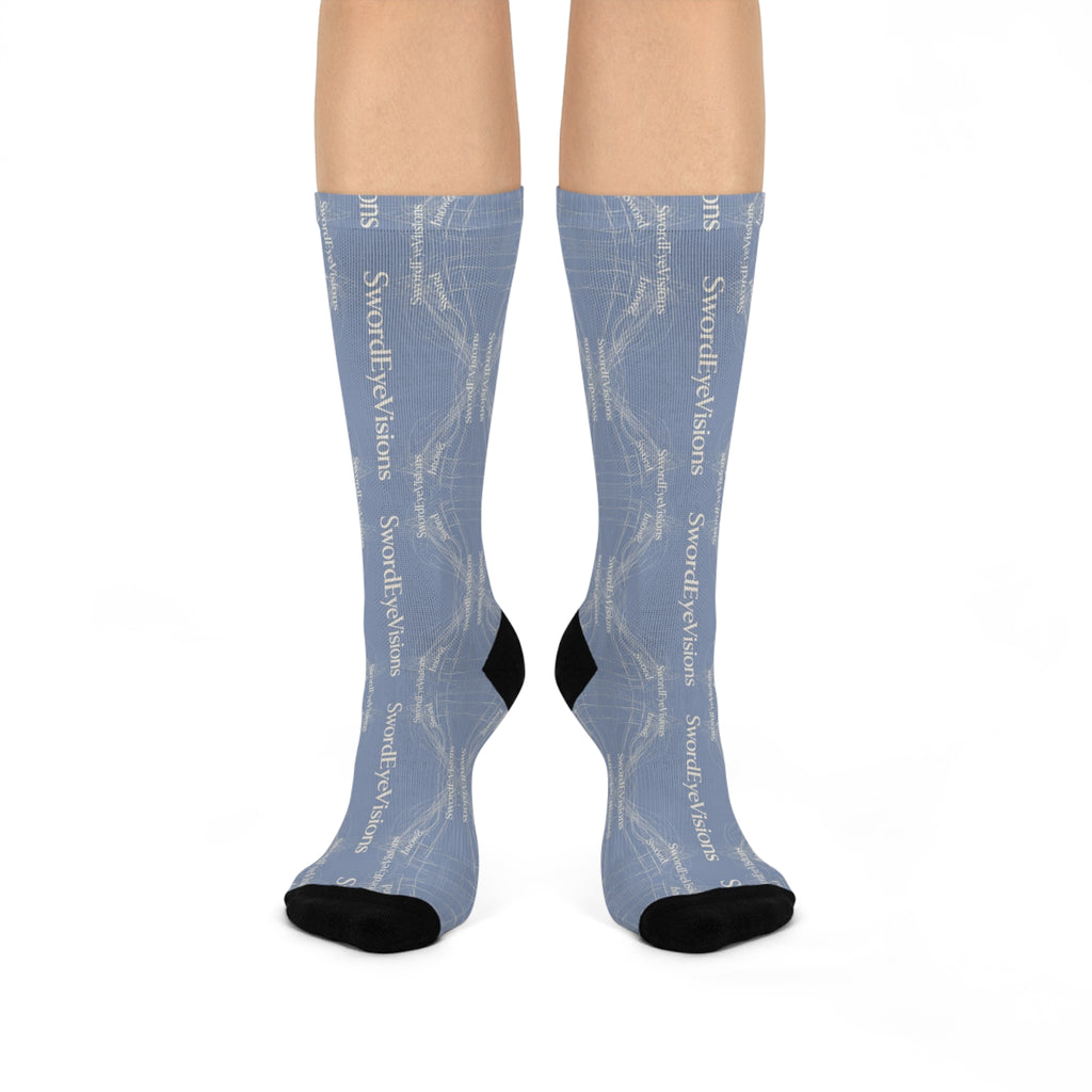 Refined Powder Sky Blue Socks — SEV Linear Weave — alternate view 1 of 4