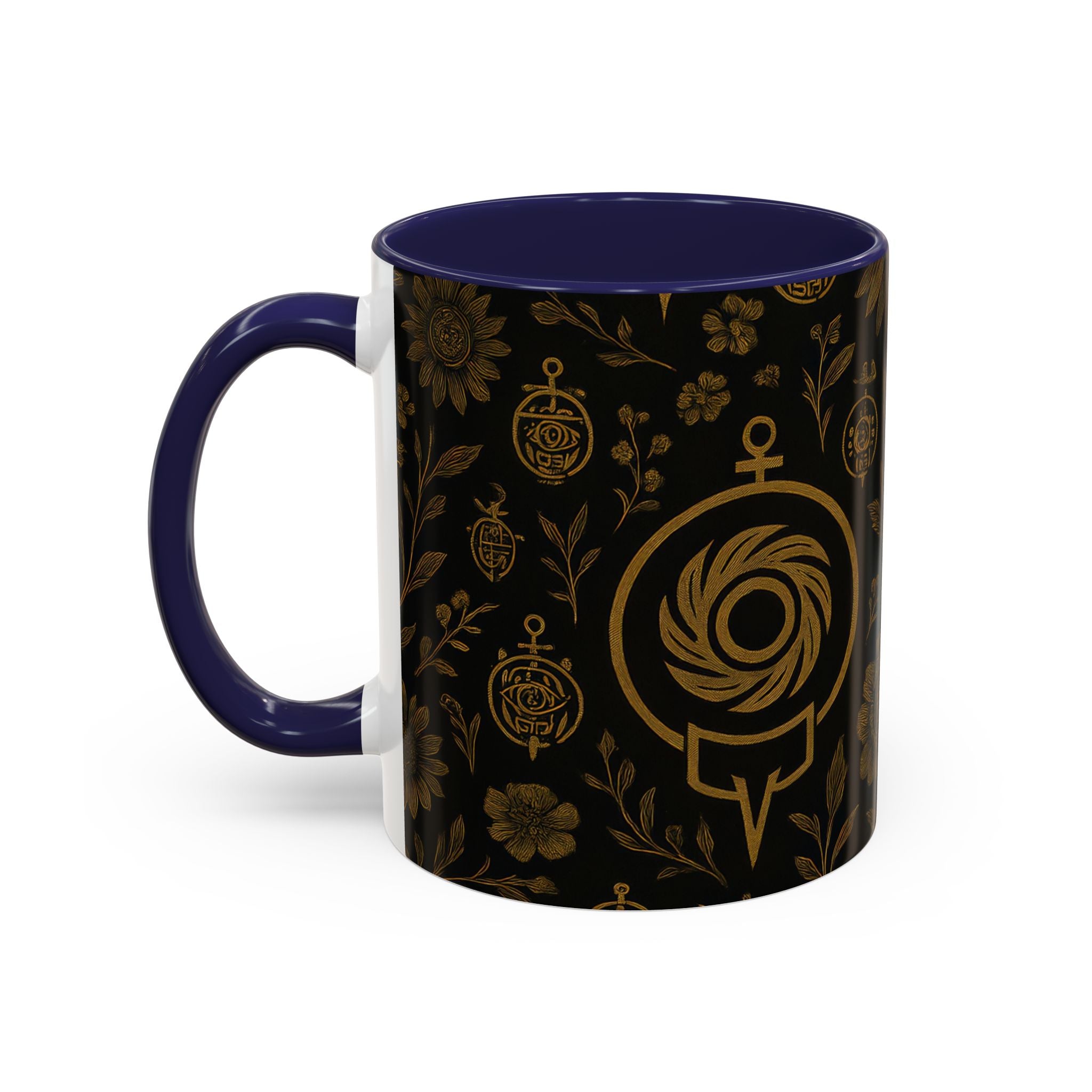 SEV ACCENT COFFEE MUG — NOIR GRAPHITE DEEP ANTIQUE GOLD FLORAL — alternate view 21 of 68