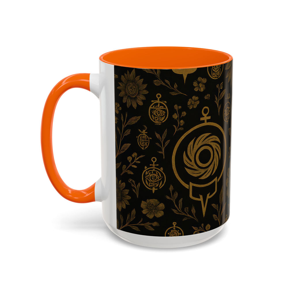 SEV ACCENT COFFEE MUG — NOIR GRAPHITE DEEP ANTIQUE GOLD FLORAL — alternate view 54 of 68