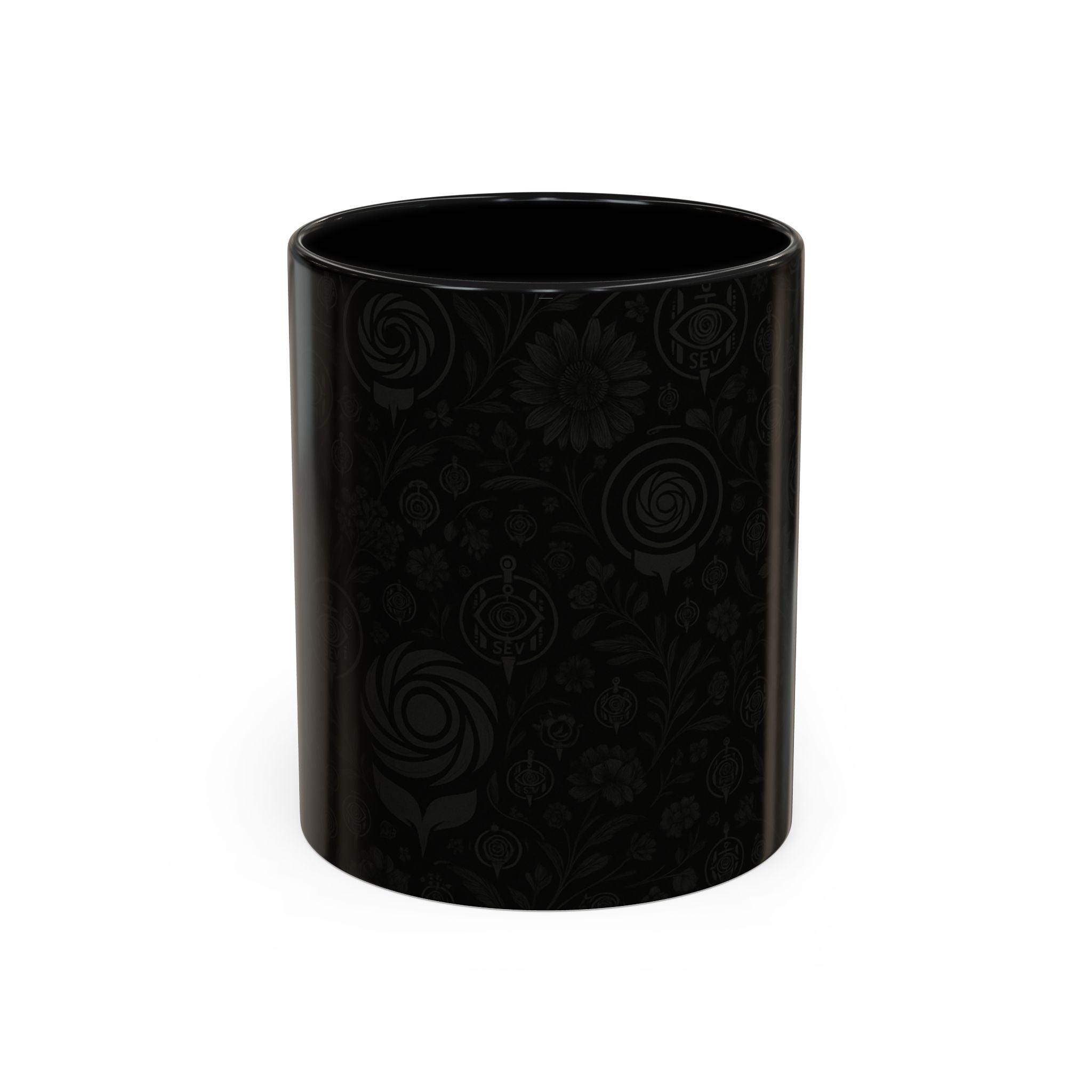 SEV ACCENT COFFEE MUG — COOL NOIR GRAPHITE FLORAL — alternate view 19 of 68