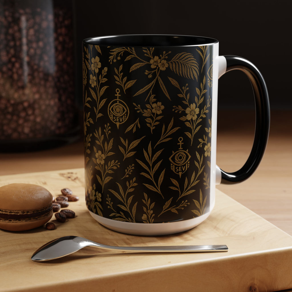 SEV ACCENT COFFEE MUG — TRUE NOIR RICH GOLD BOTANICAL — alternate view 32 of 68