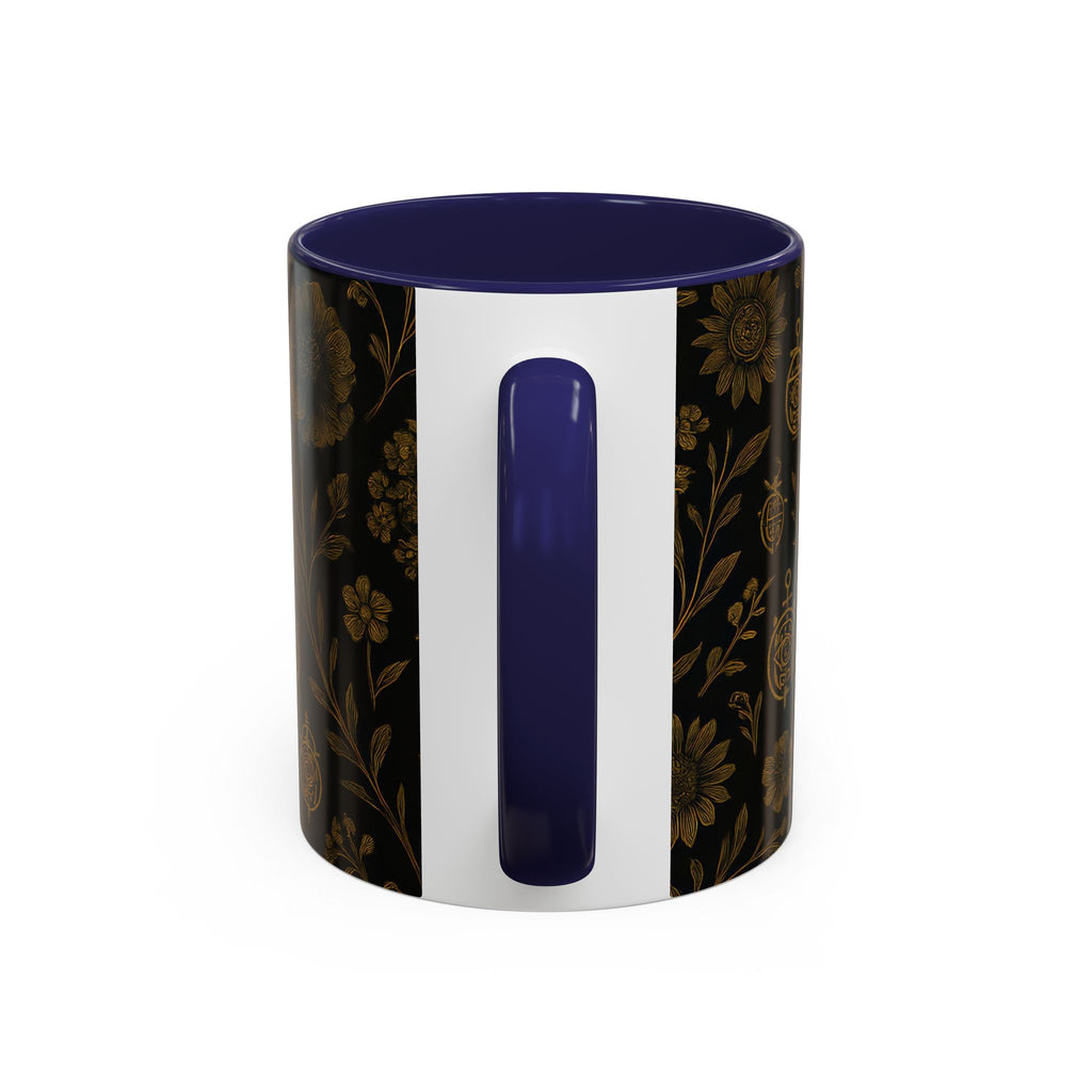 SEV ACCENT COFFEE MUG — NOIR GRAPHITE DEEP ANTIQUE GOLD FLORAL — alternate view 22 of 68