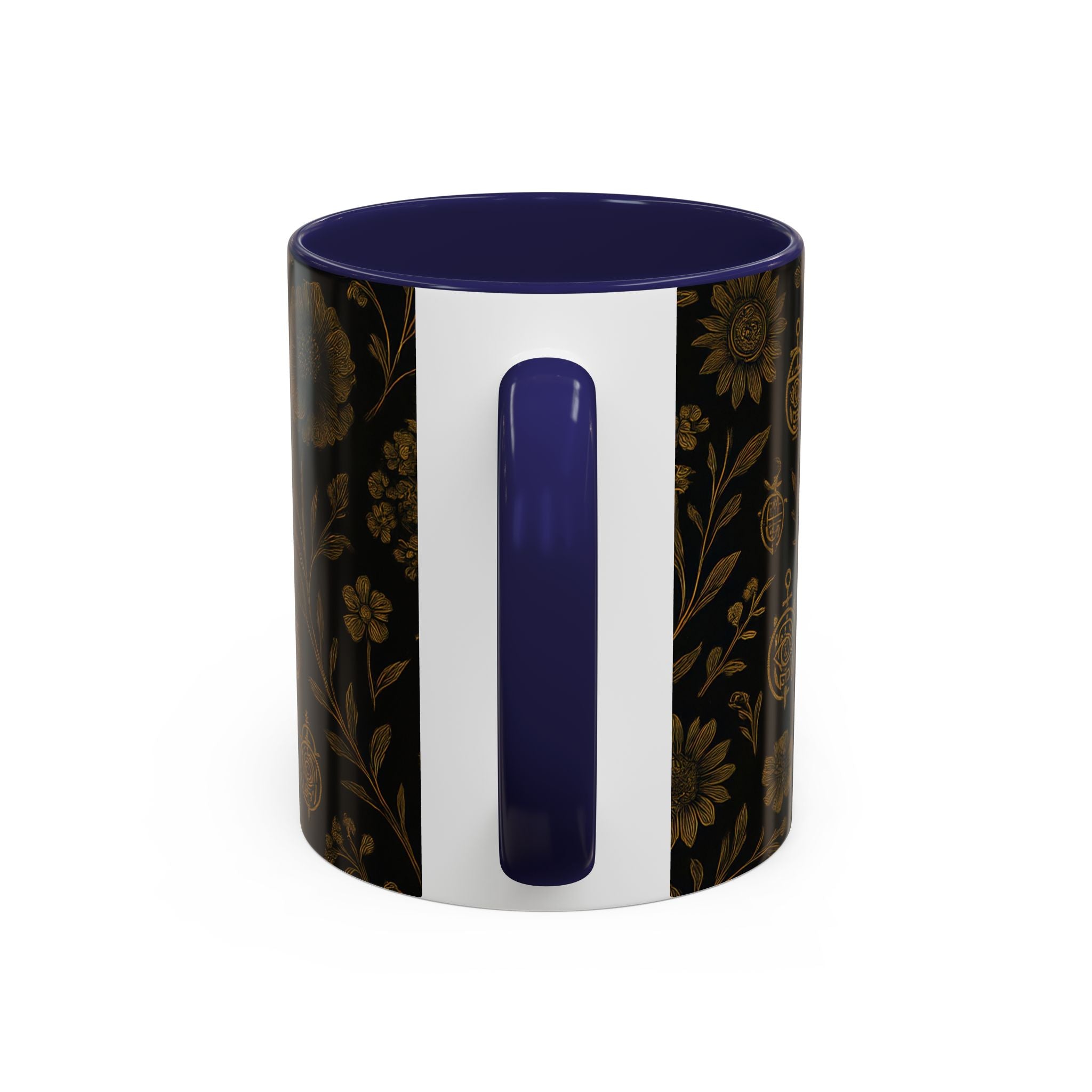 SEV ACCENT COFFEE MUG — NOIR GRAPHITE DEEP ANTIQUE GOLD FLORAL — alternate view 22 of 68